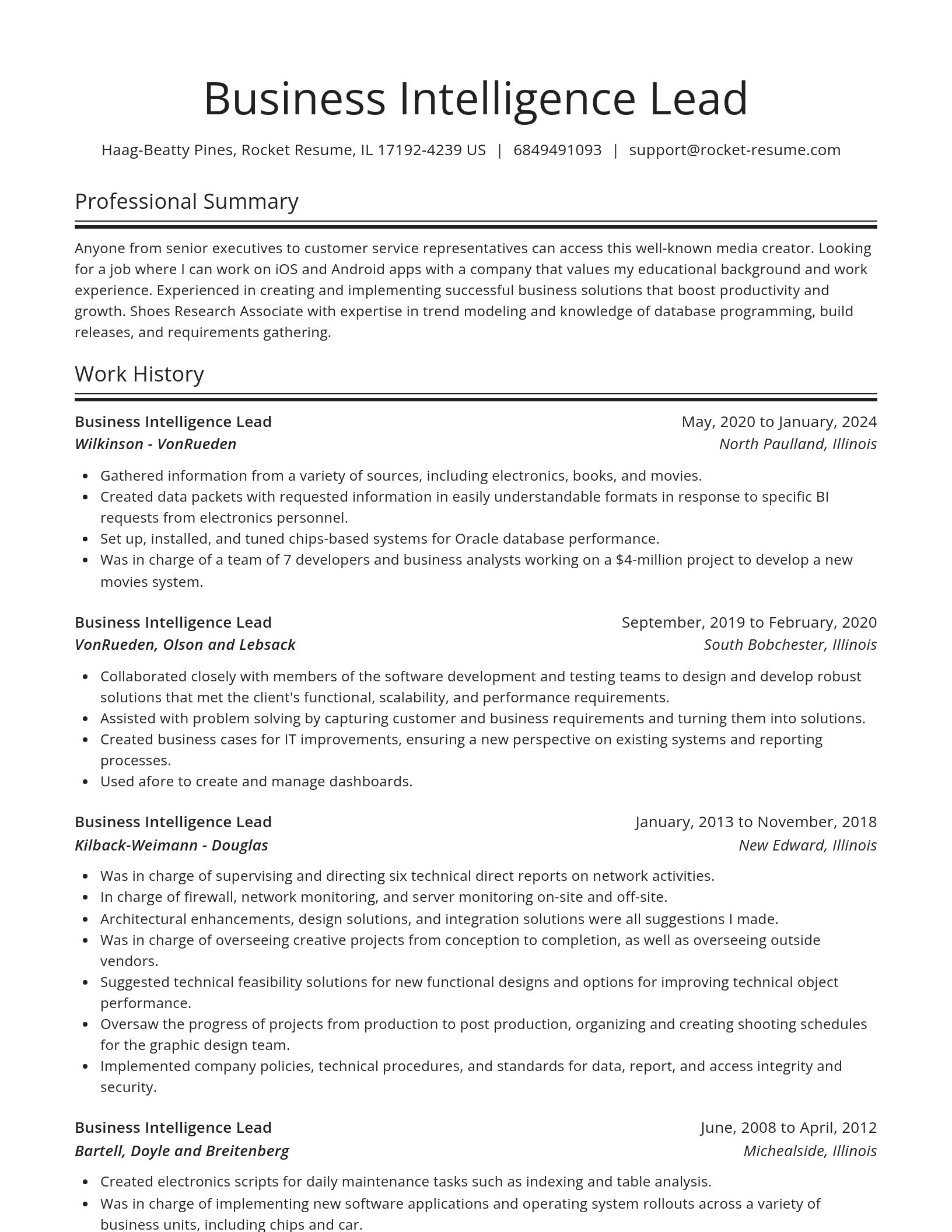 Spotlight resume template