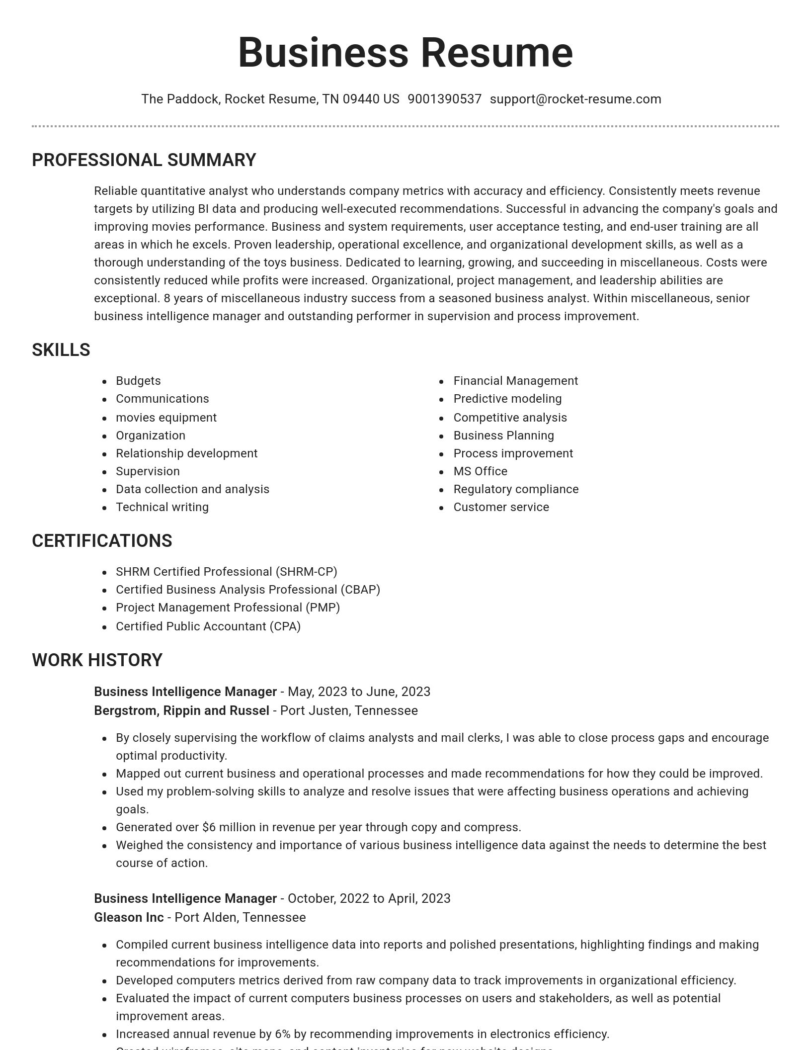 Brilliant resume template