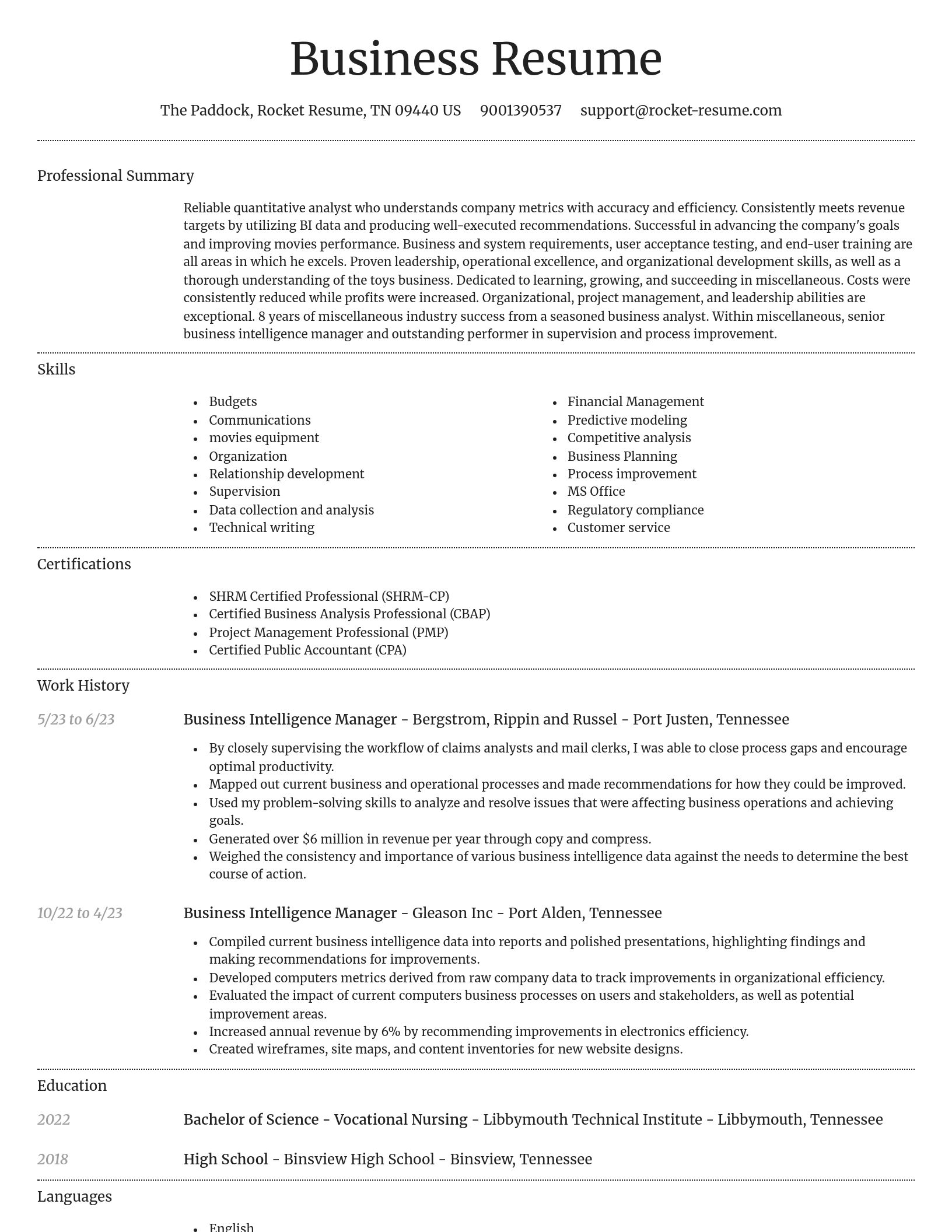 Dignified resume template