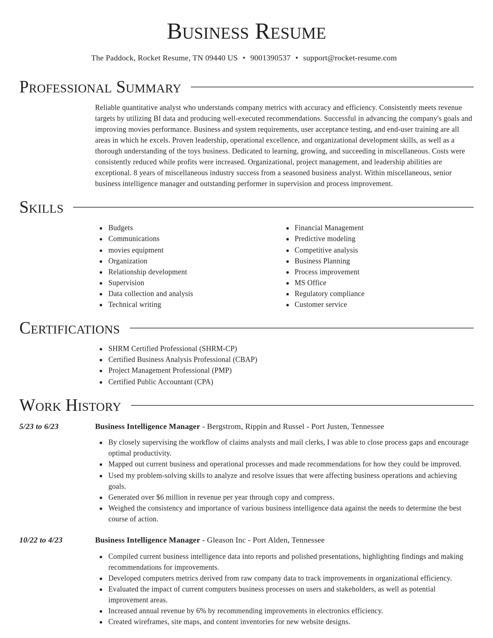 Director resume template