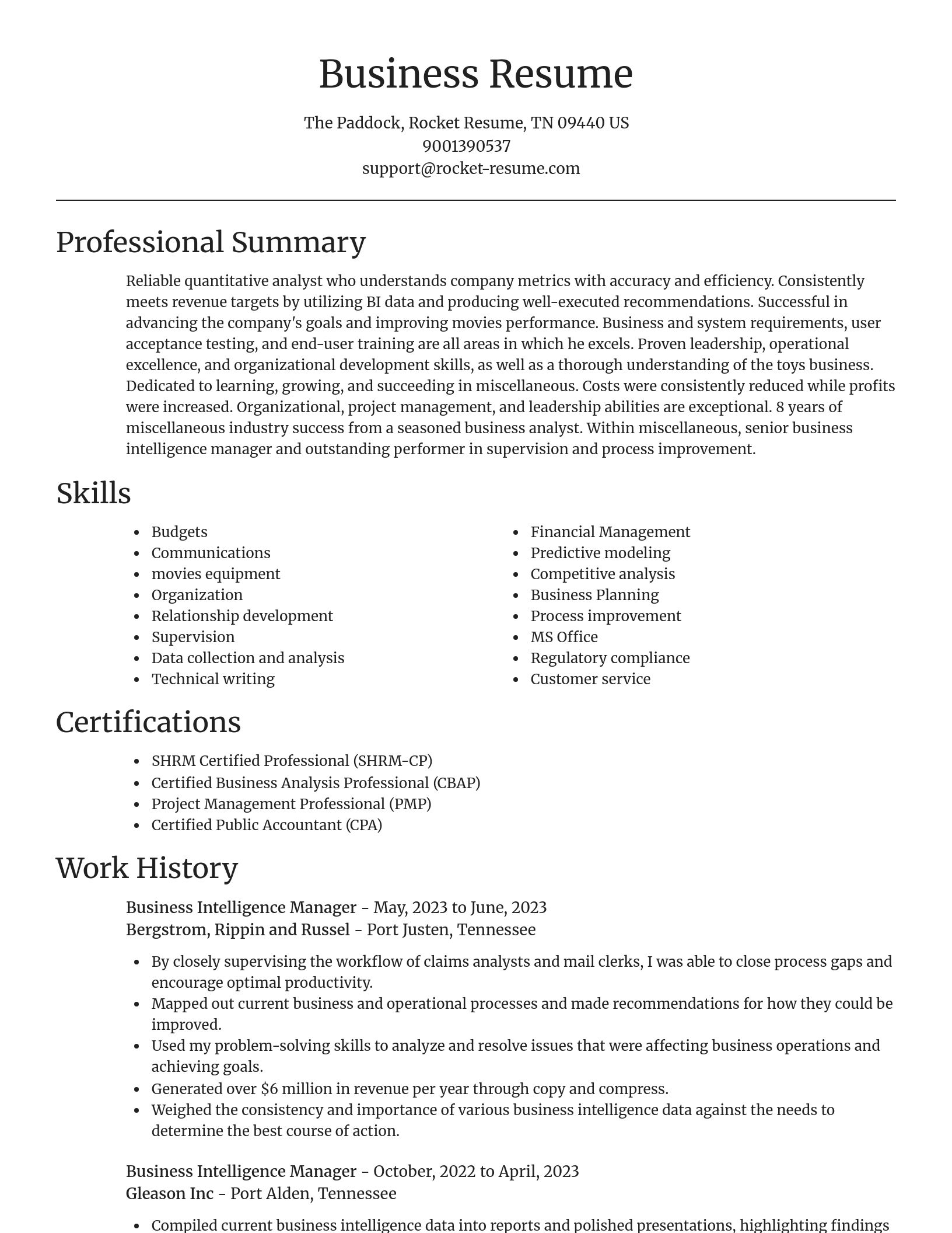 Focal Point resume template