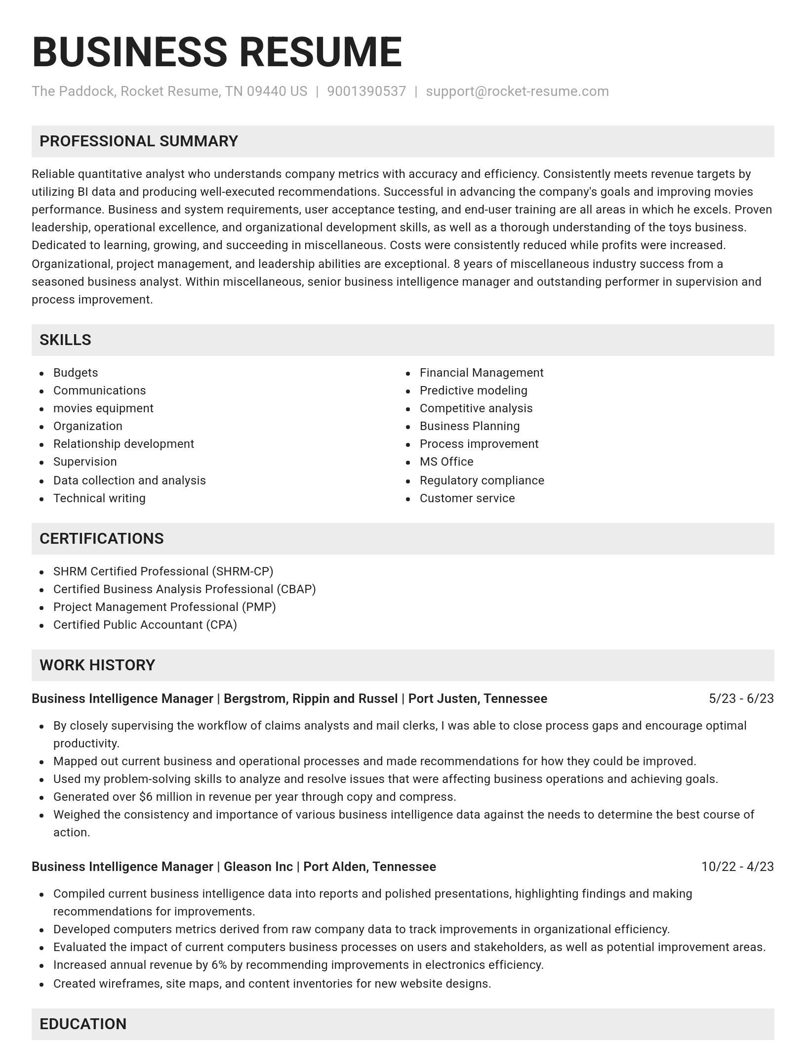 Genius resume template
