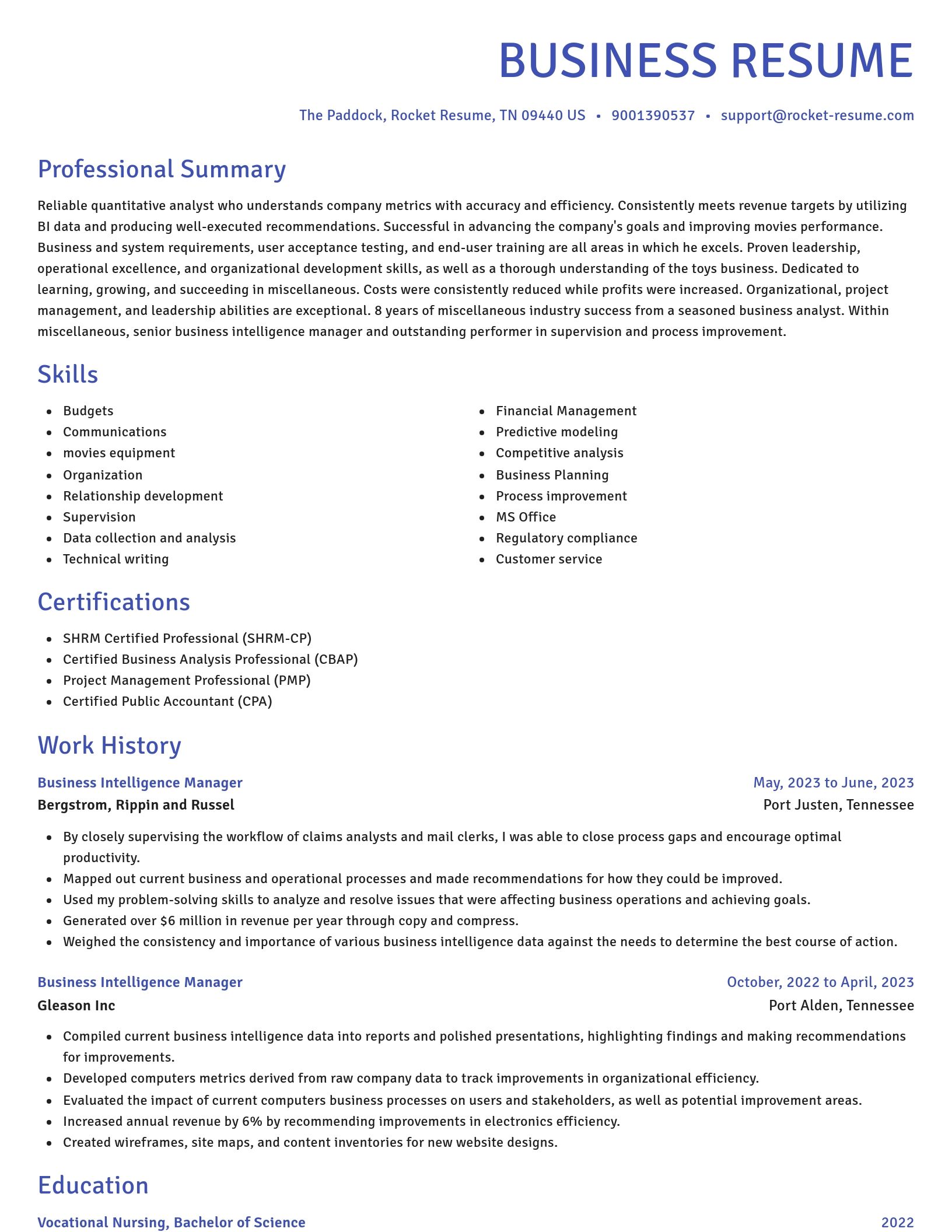 Novel resume template