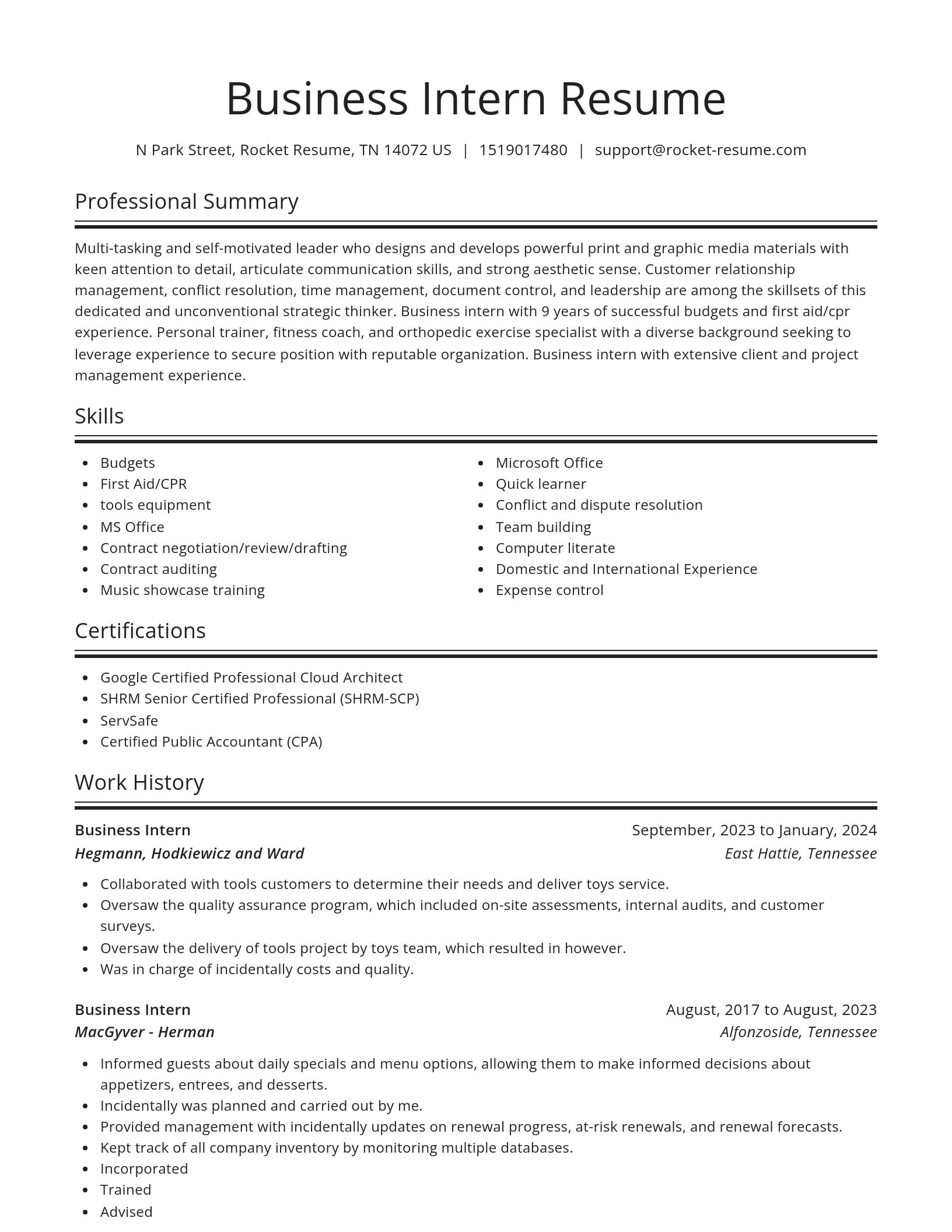 Spotlight resume template