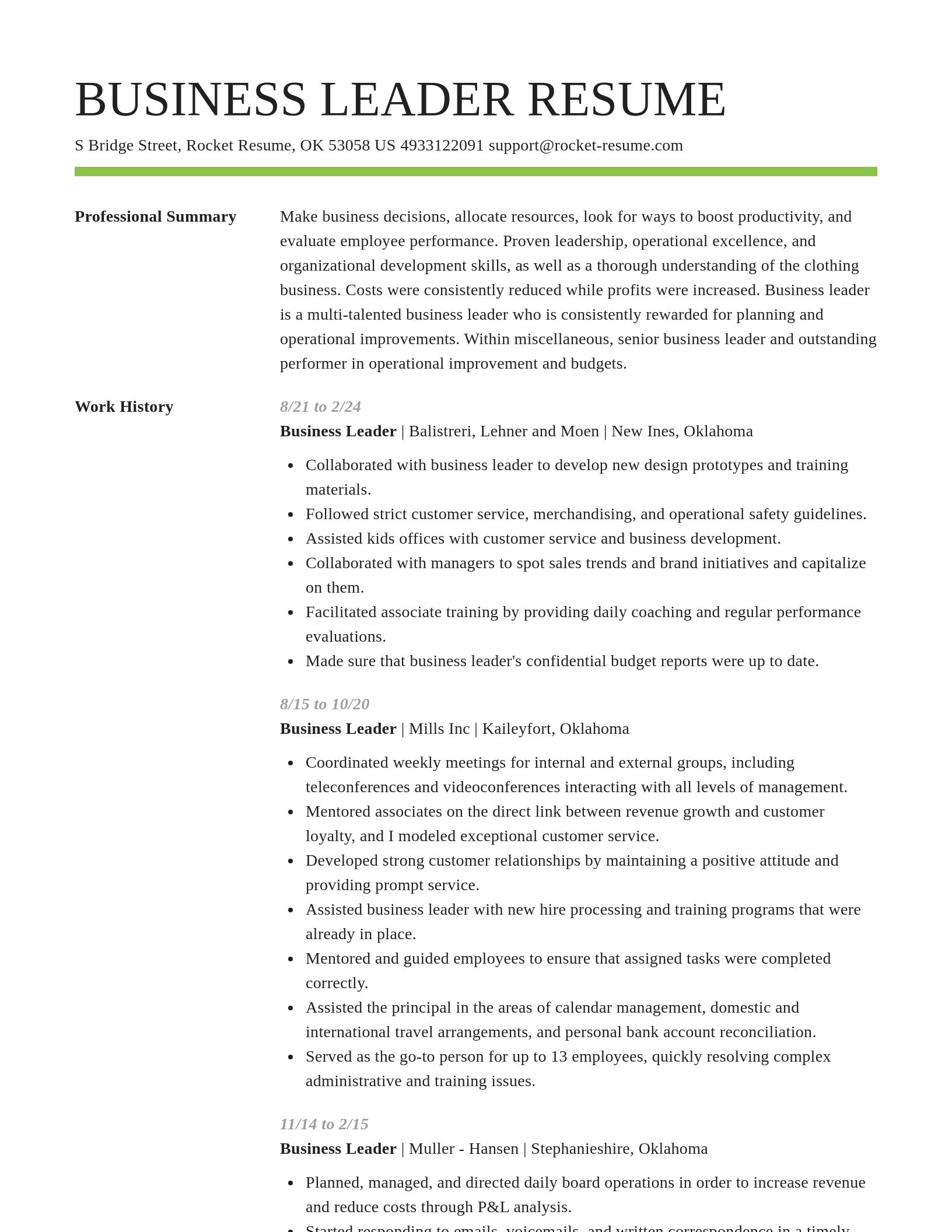 Smart resume template