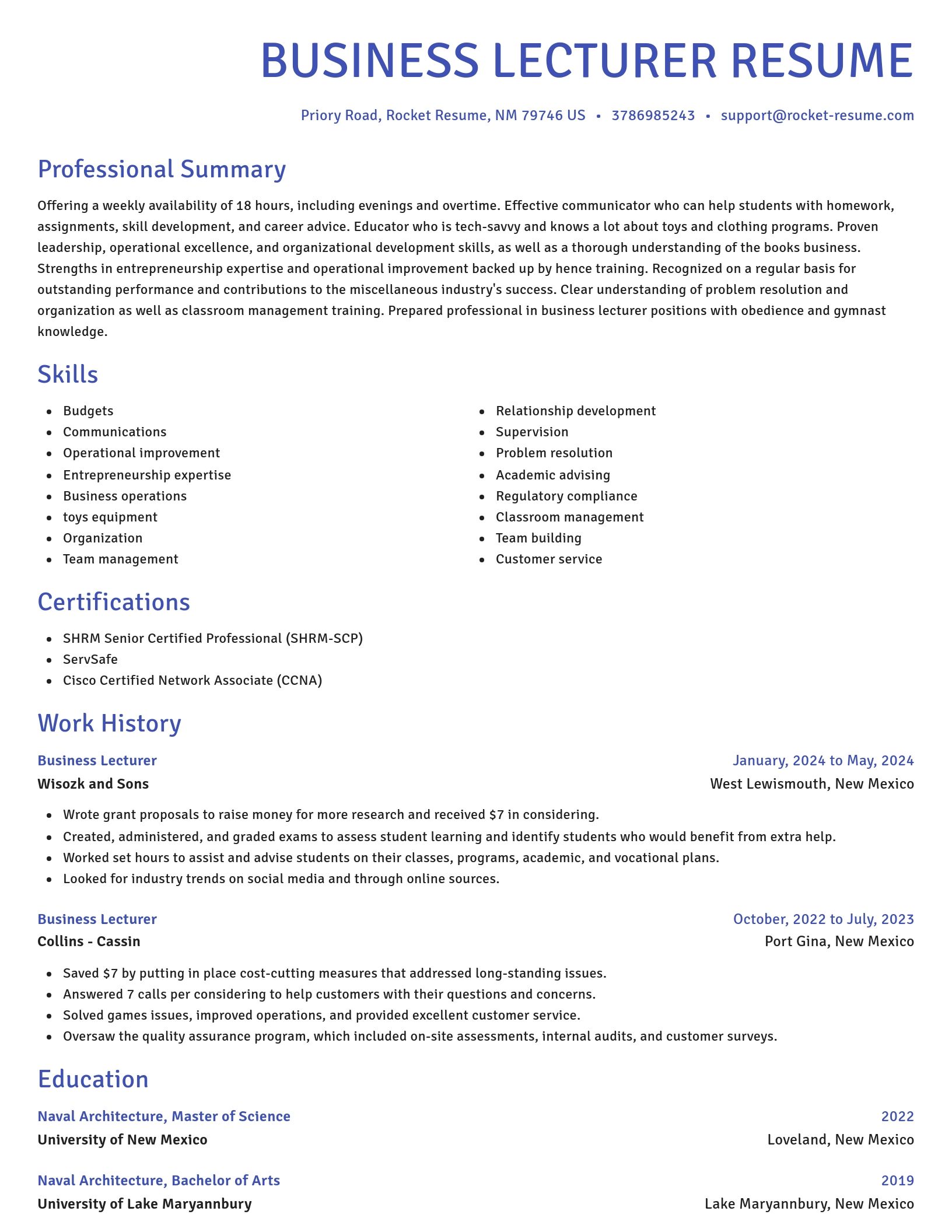 Novel resume template