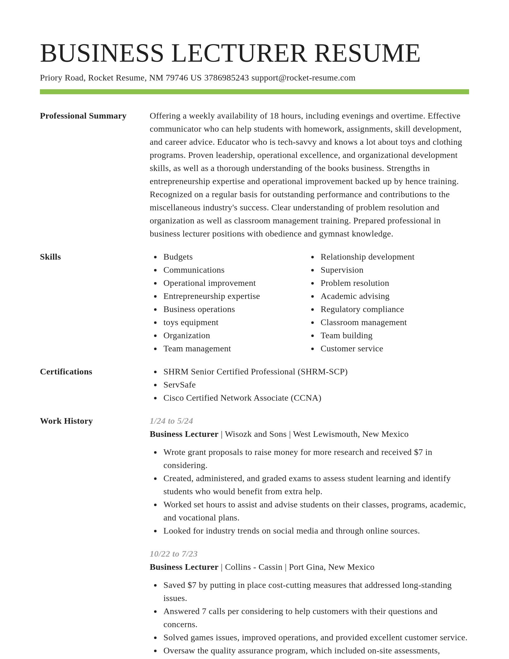 Smart resume template