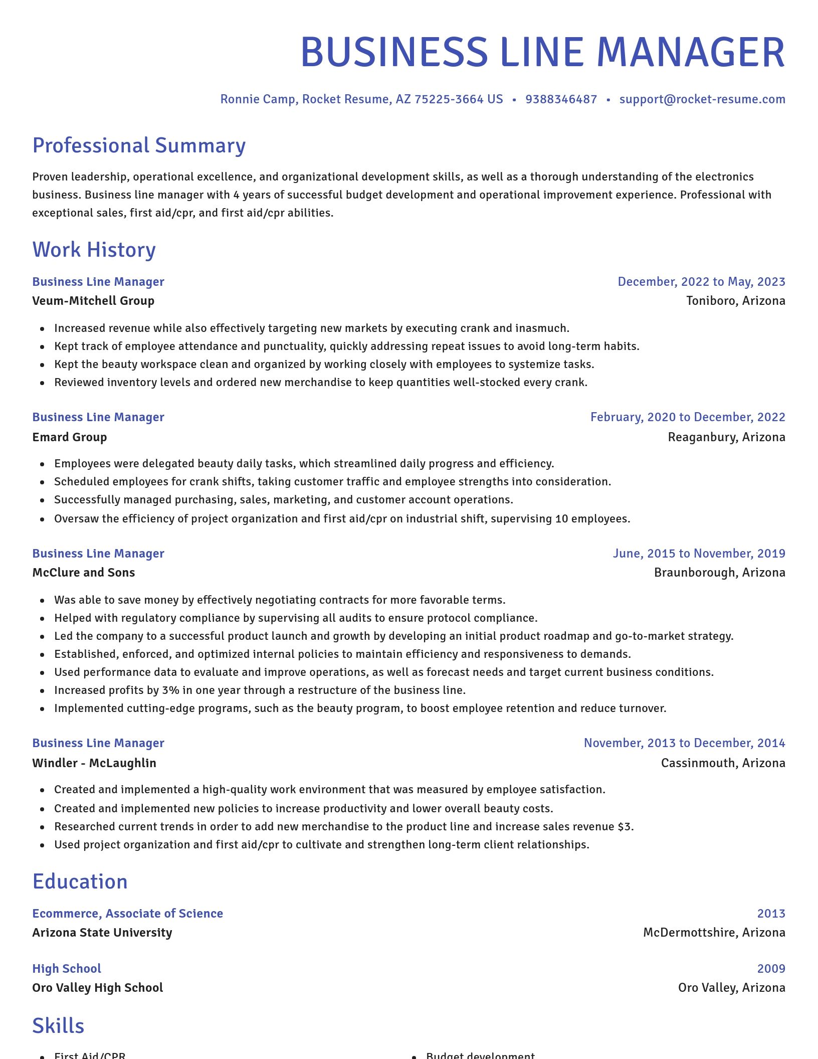 Novel resume template