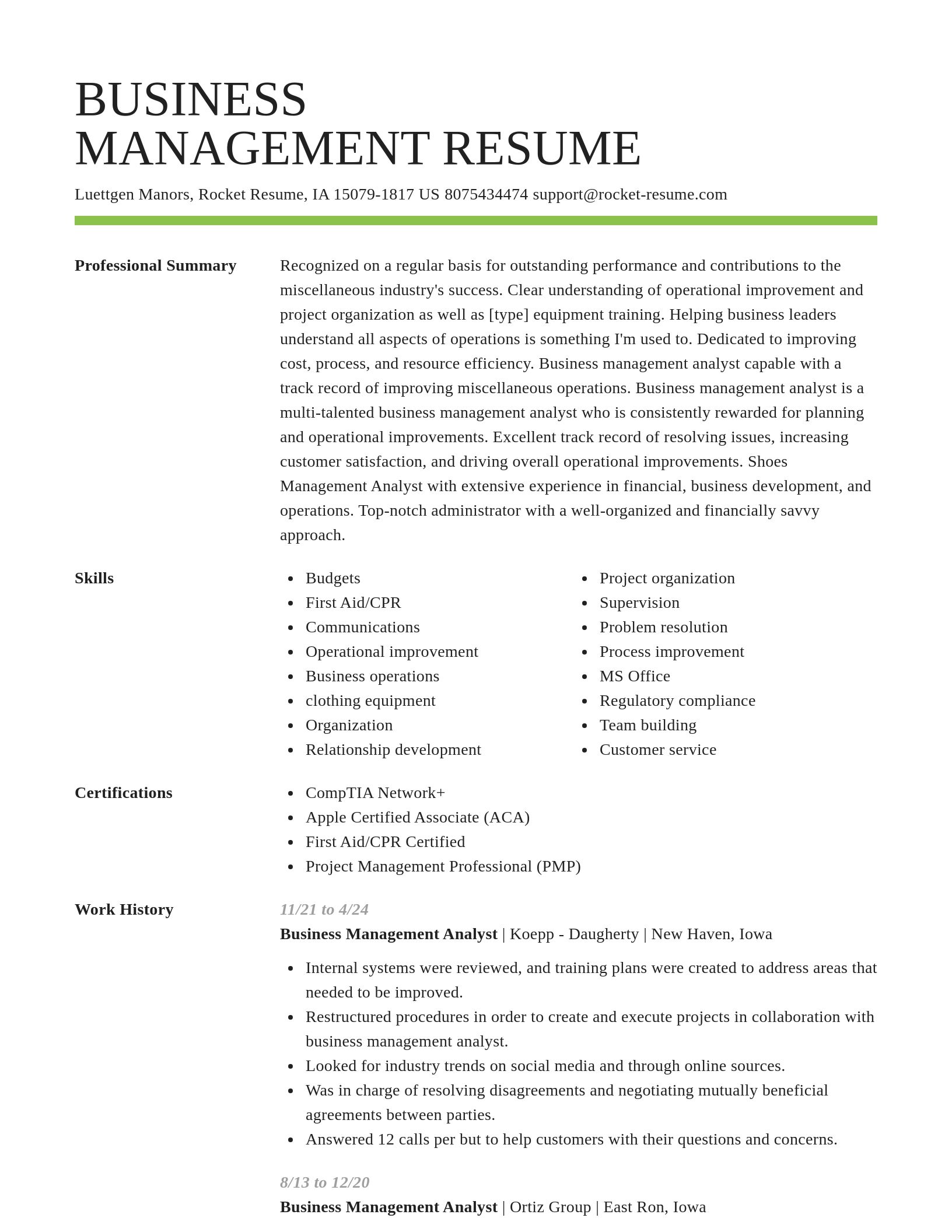 Smart resume template
