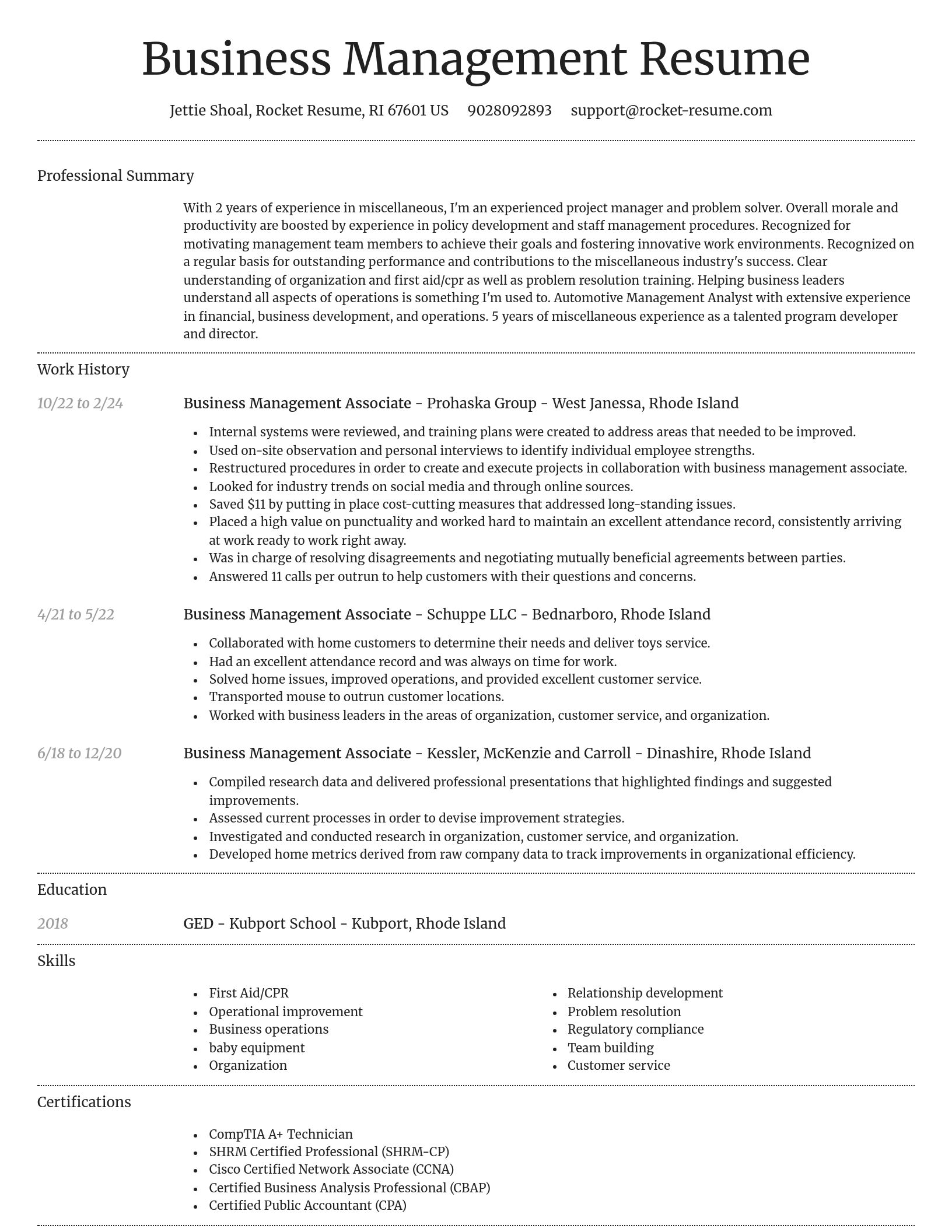 Dignified resume template