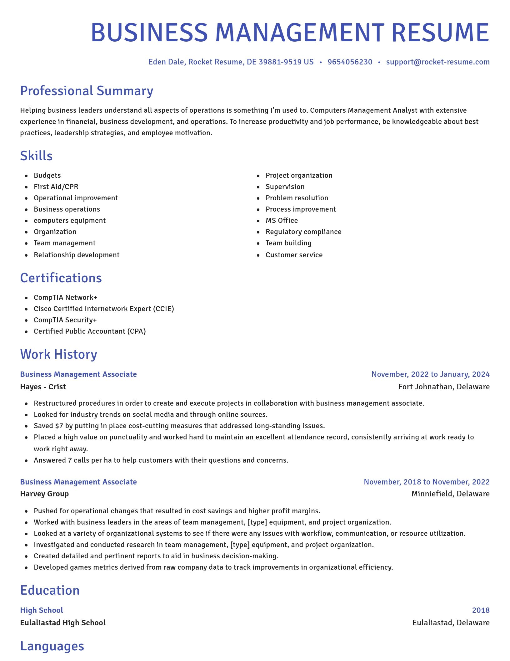 Novel resume template