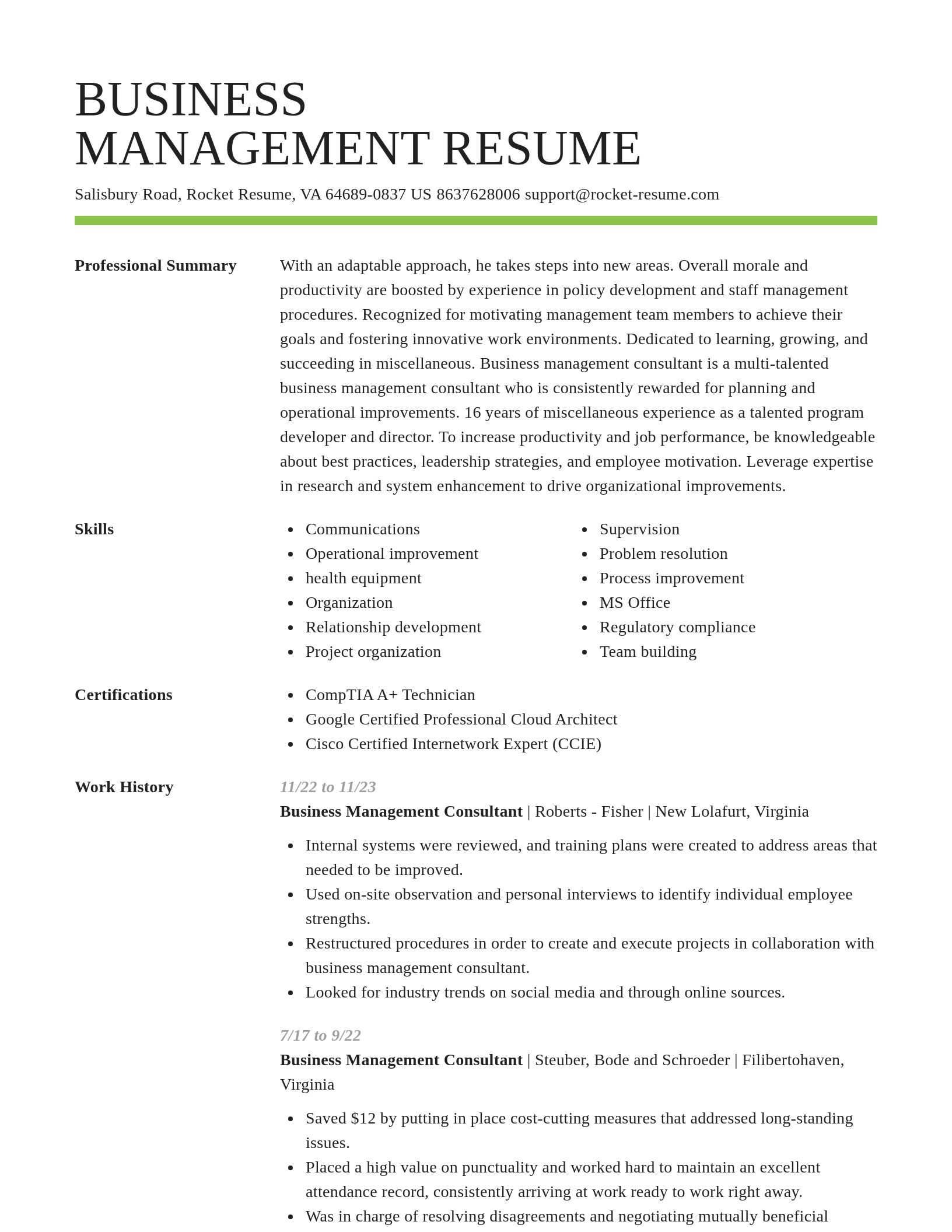 Smart resume template