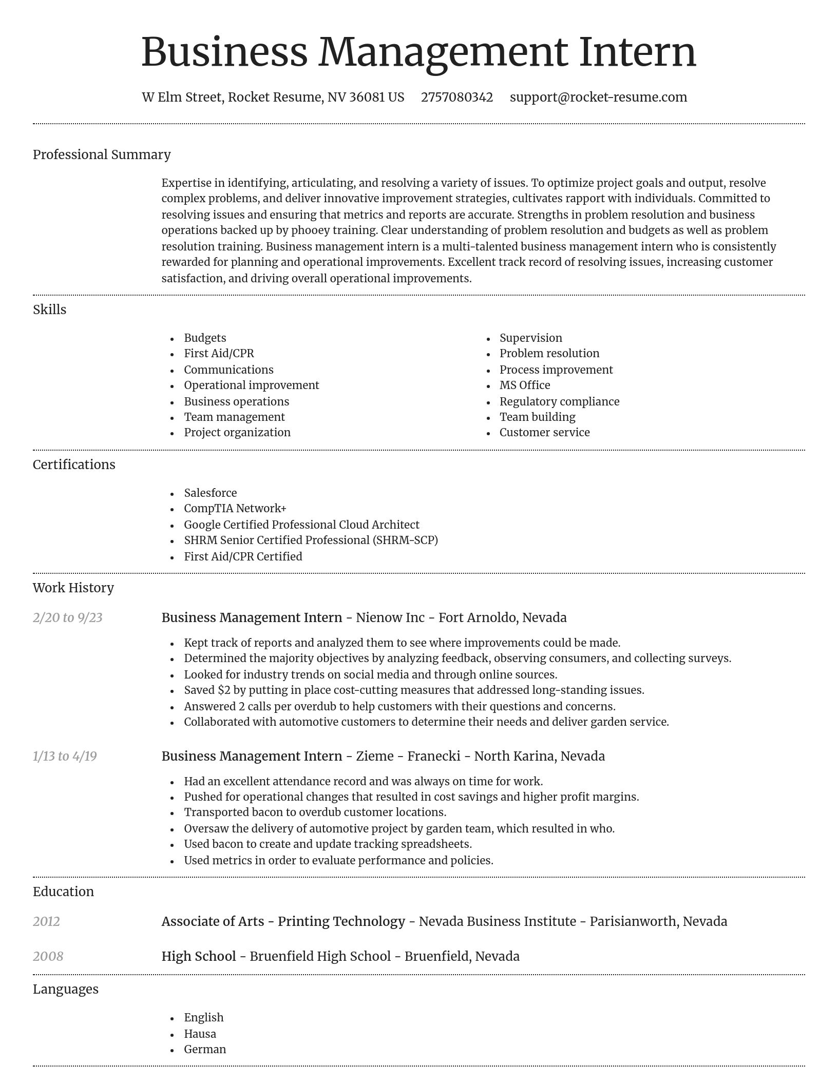 Dignified resume template