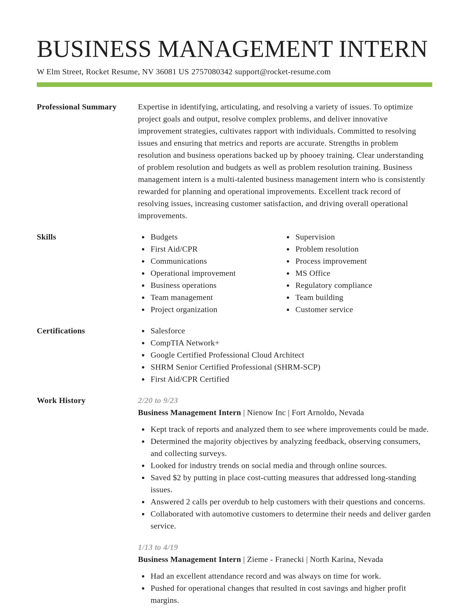 Smart resume template