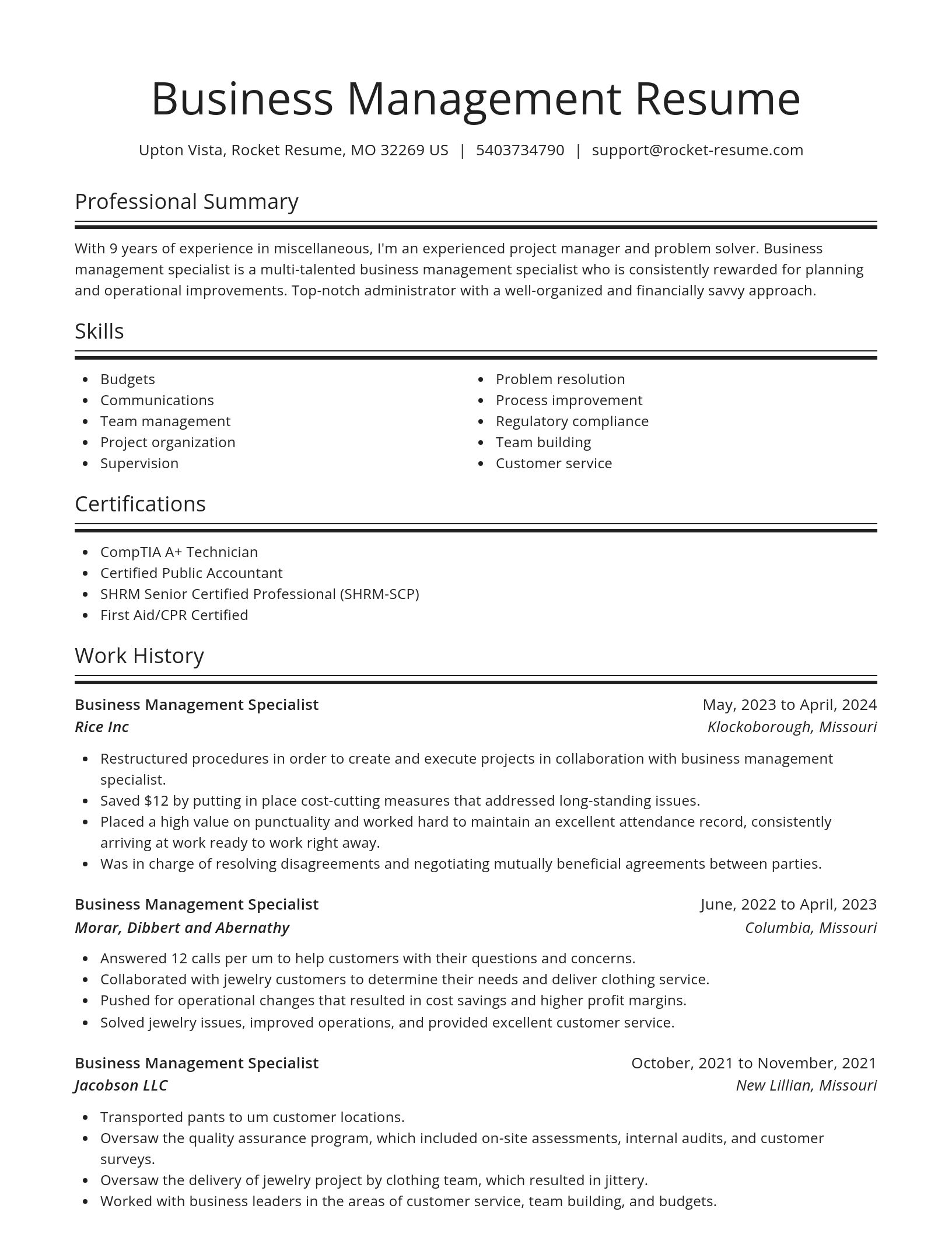 Spotlight resume template