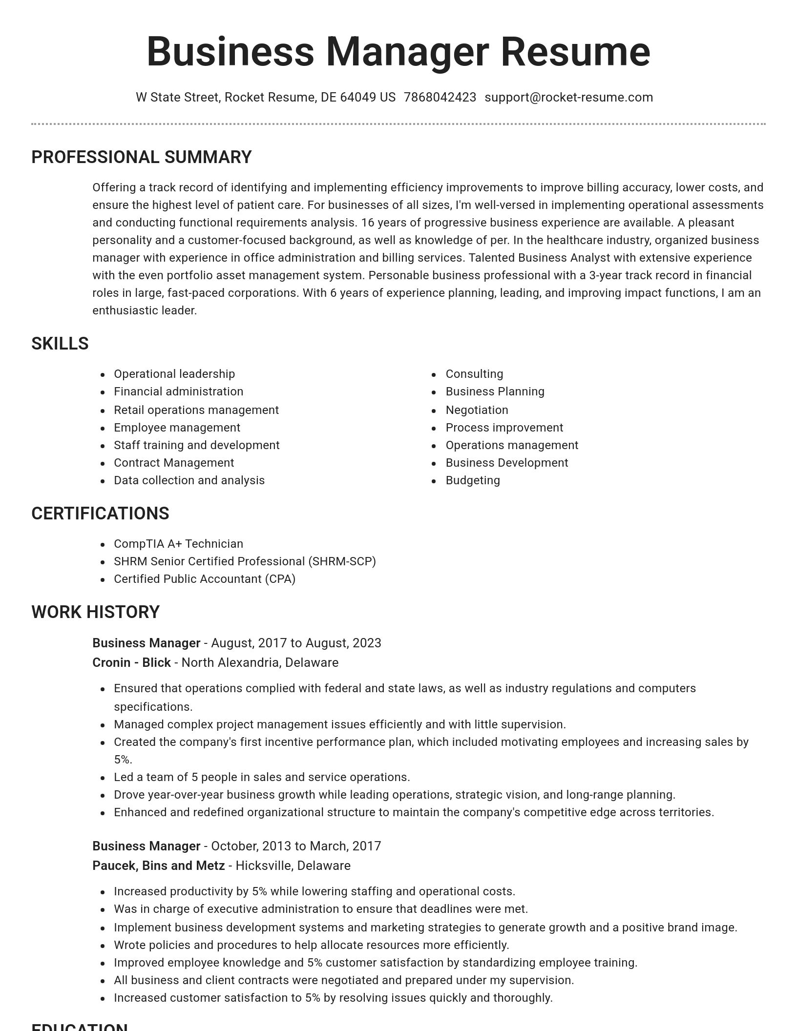 Brilliant resume template