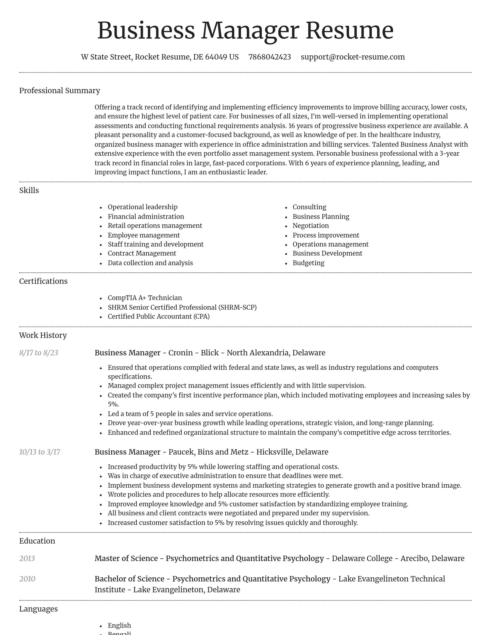 Dignified resume template