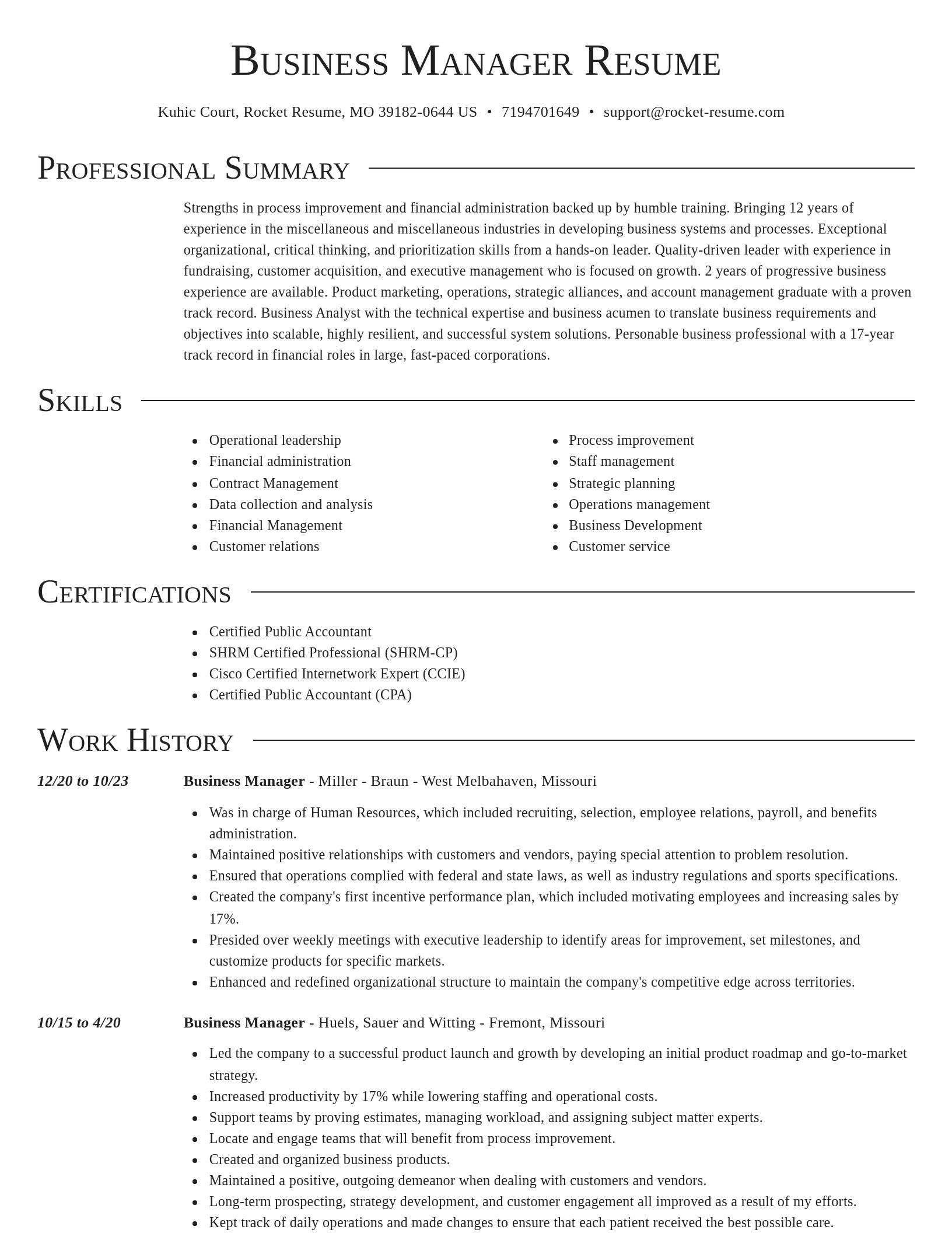 Director resume template
