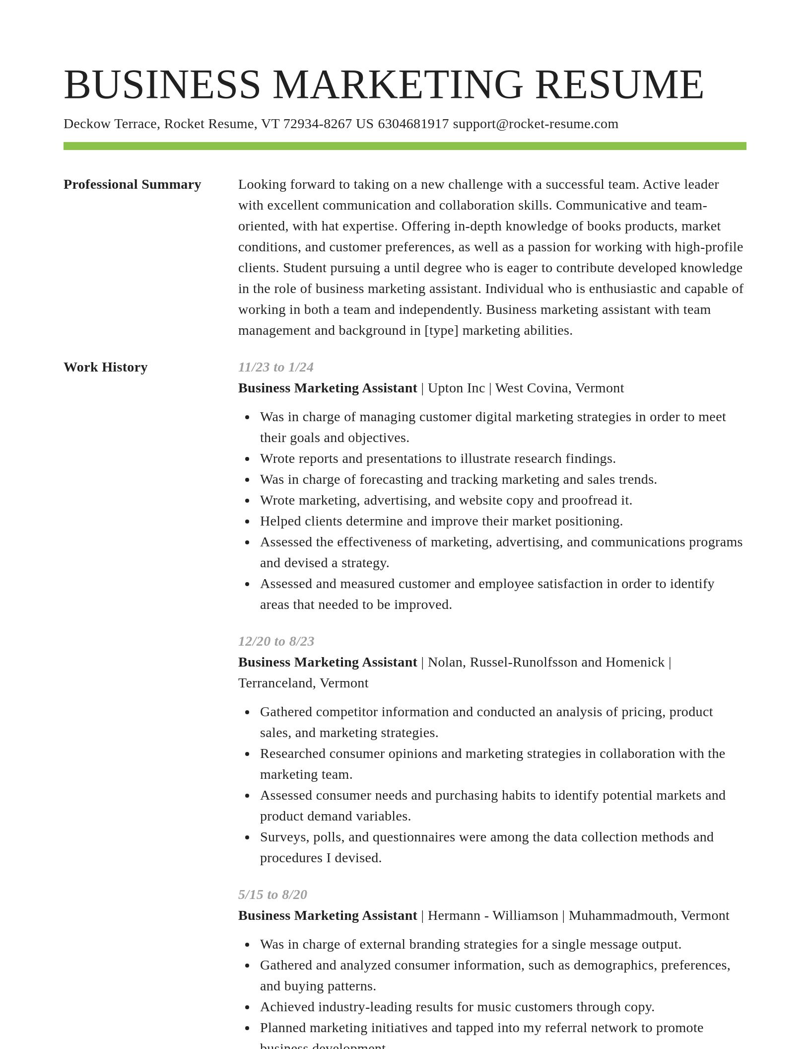 Smart resume template