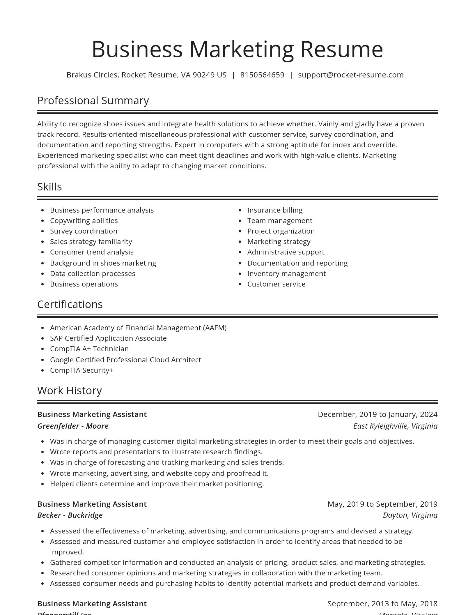 Spotlight resume template