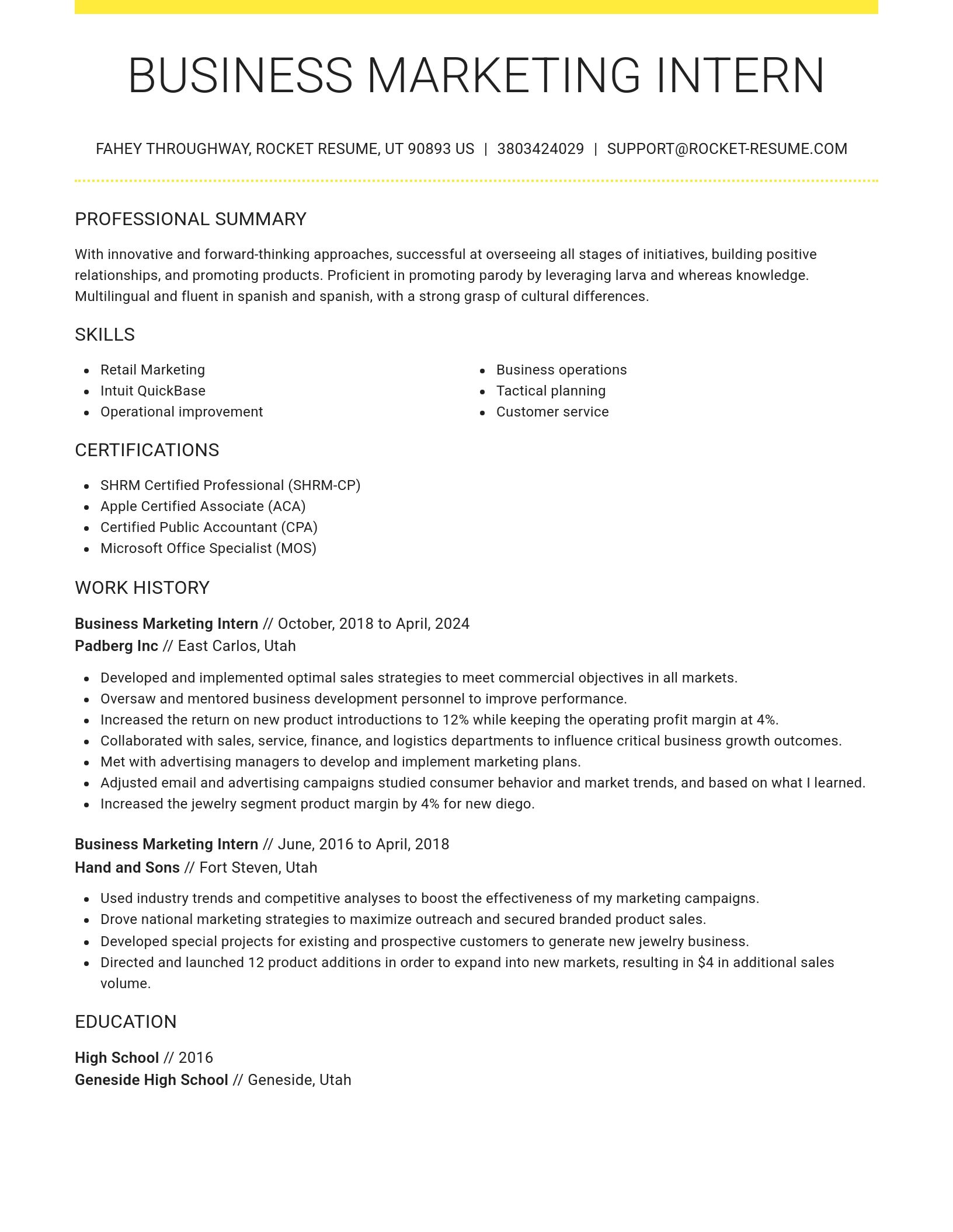 Grand resume template