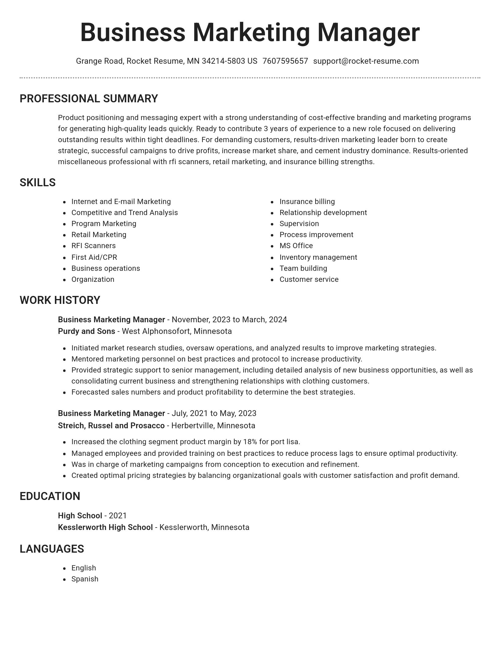Brilliant resume template