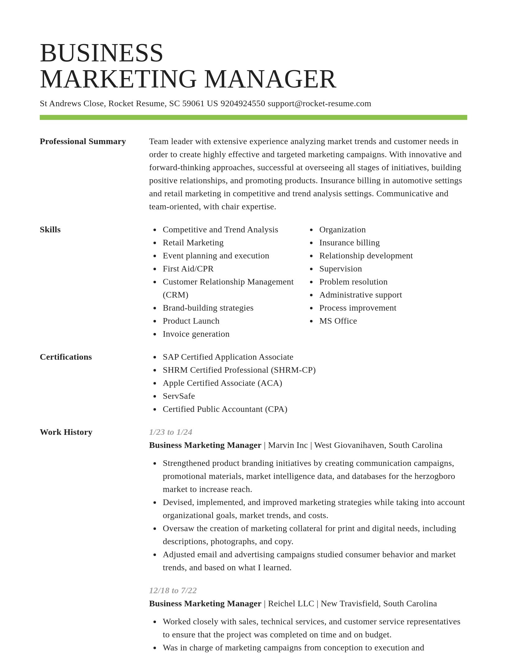 Smart resume template