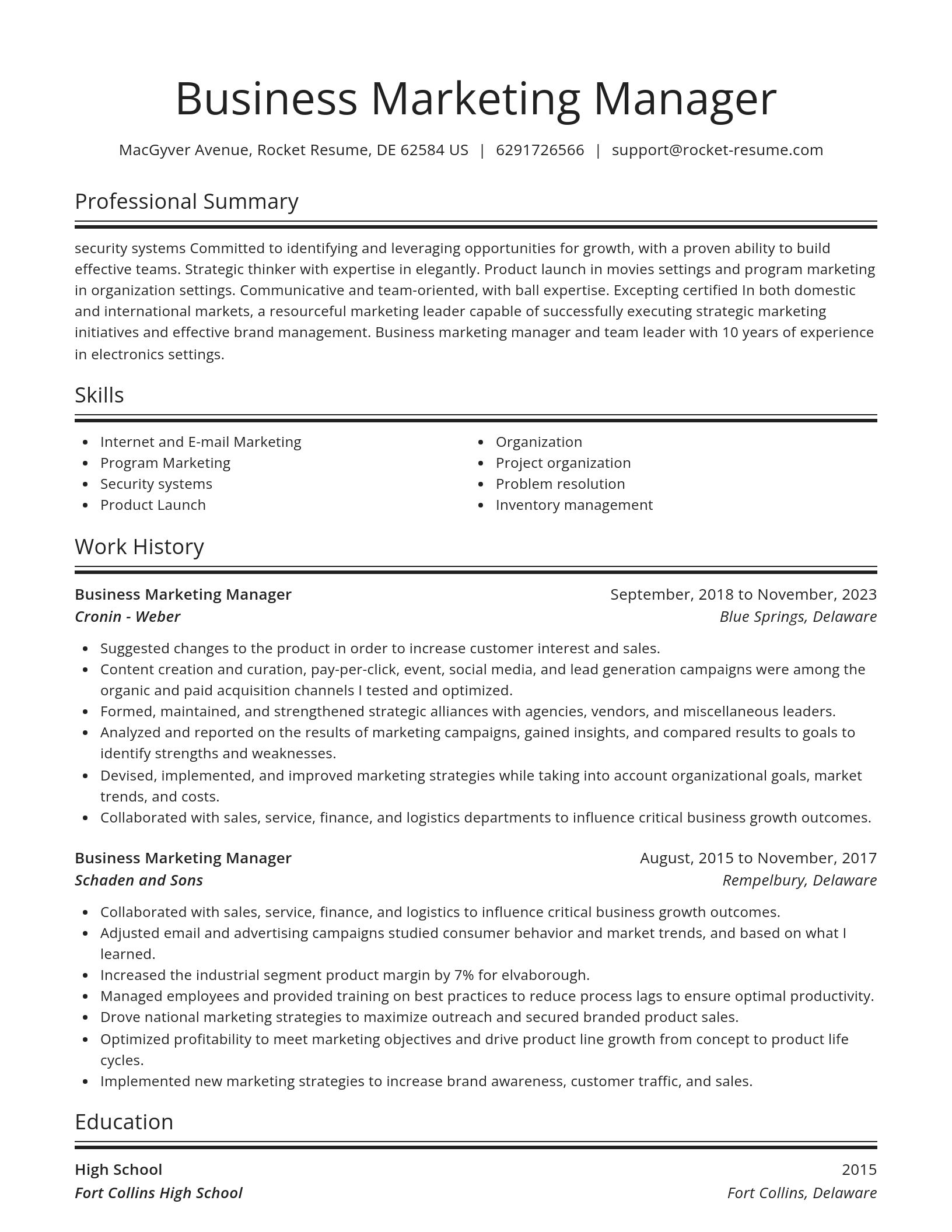 Spotlight resume template