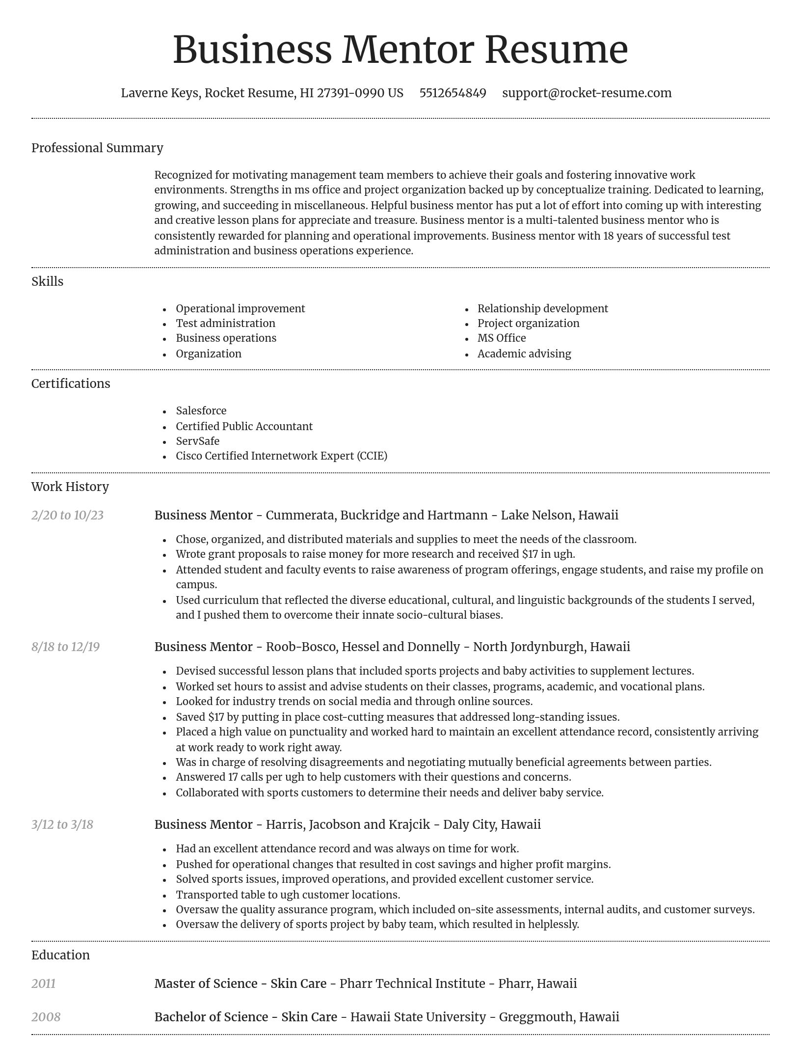 Dignified resume template