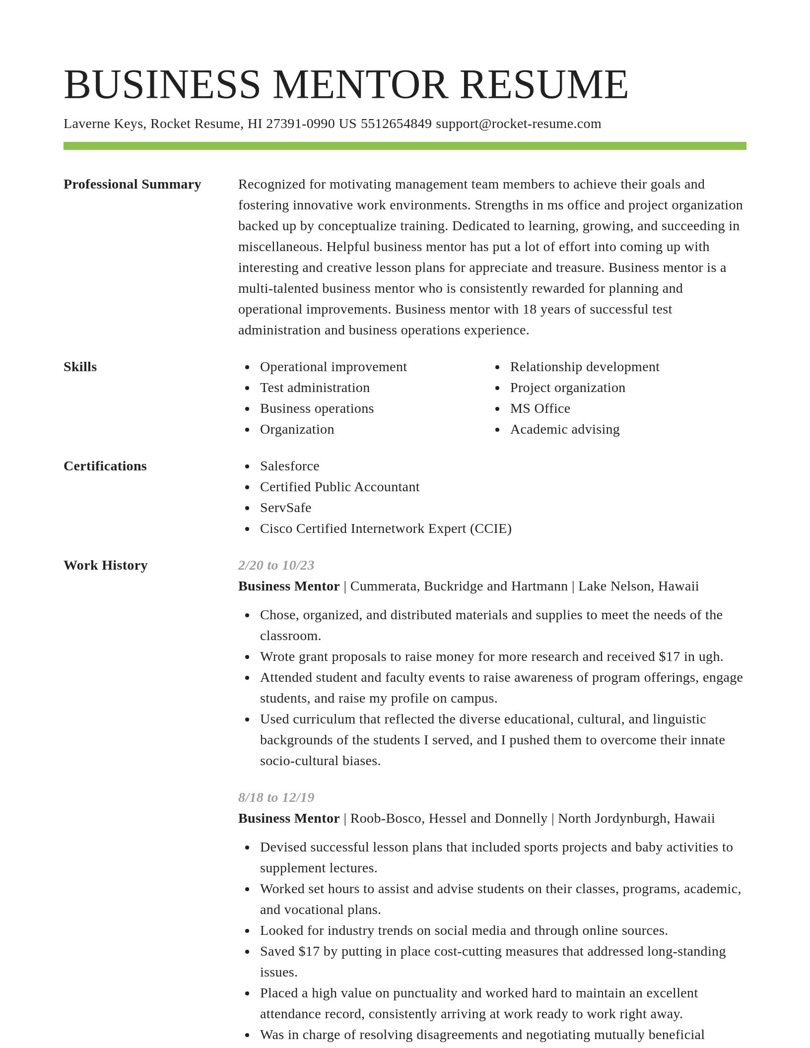 Smart resume template