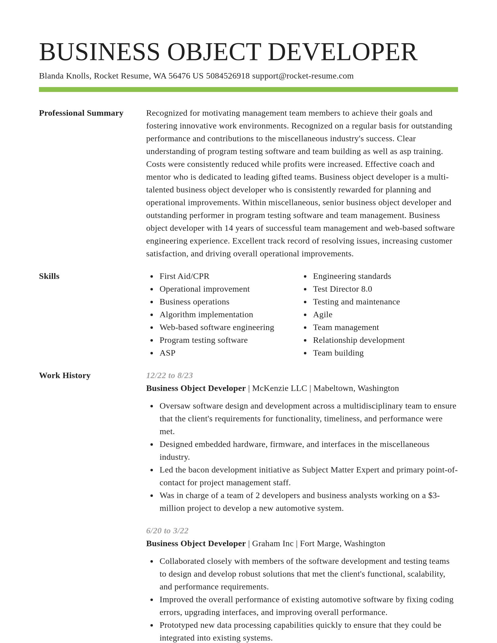 Smart resume template