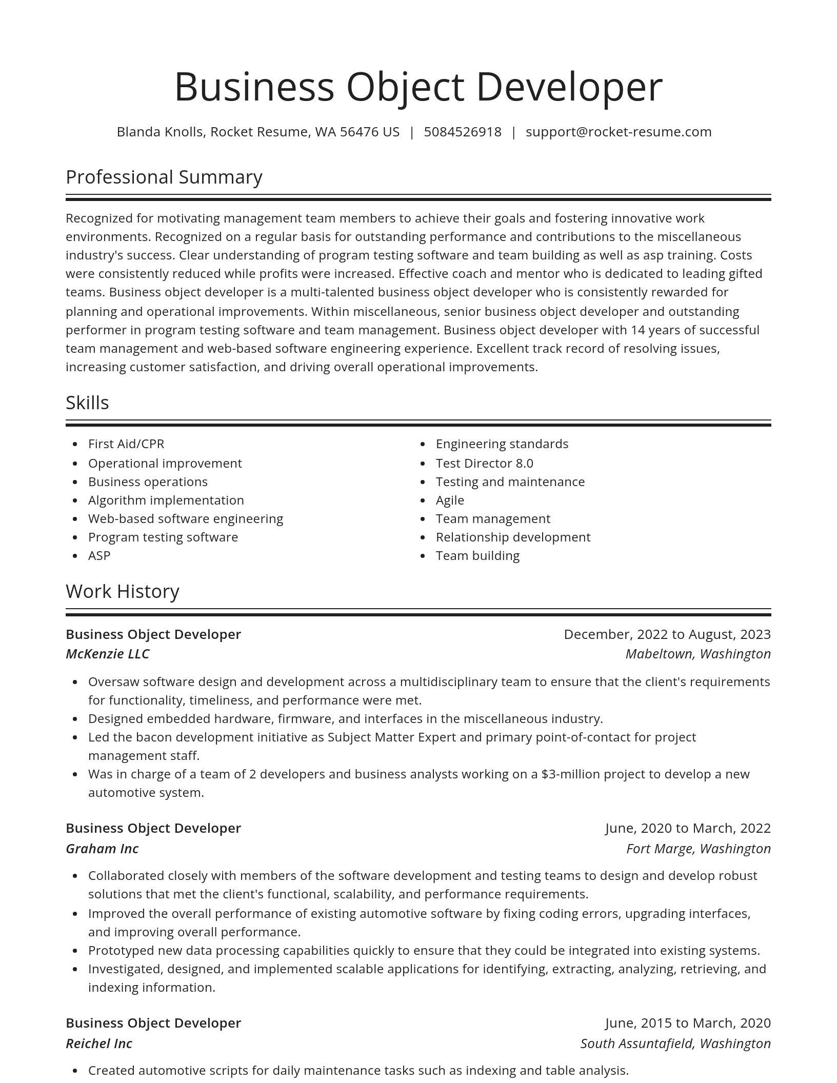 Spotlight resume template
