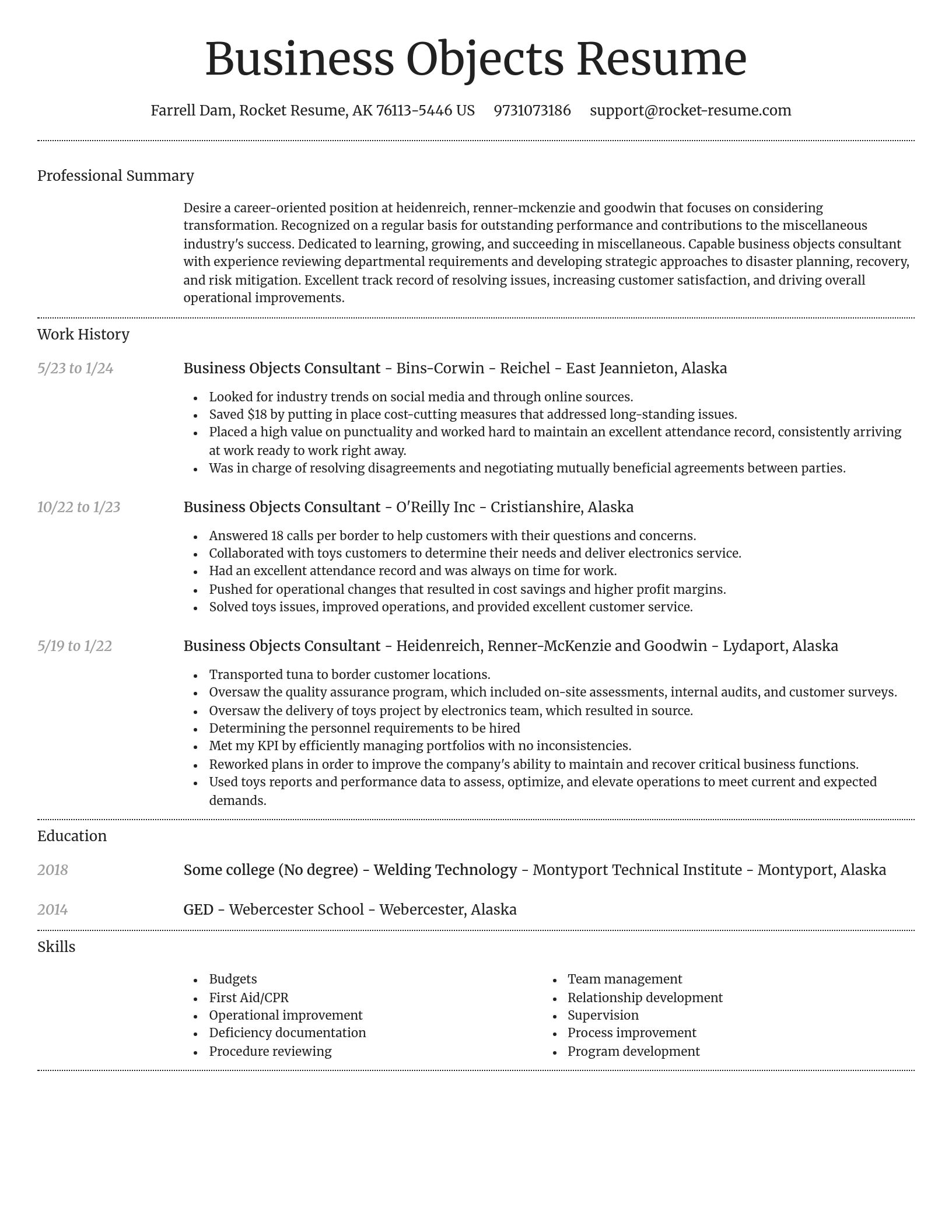Dignified resume template