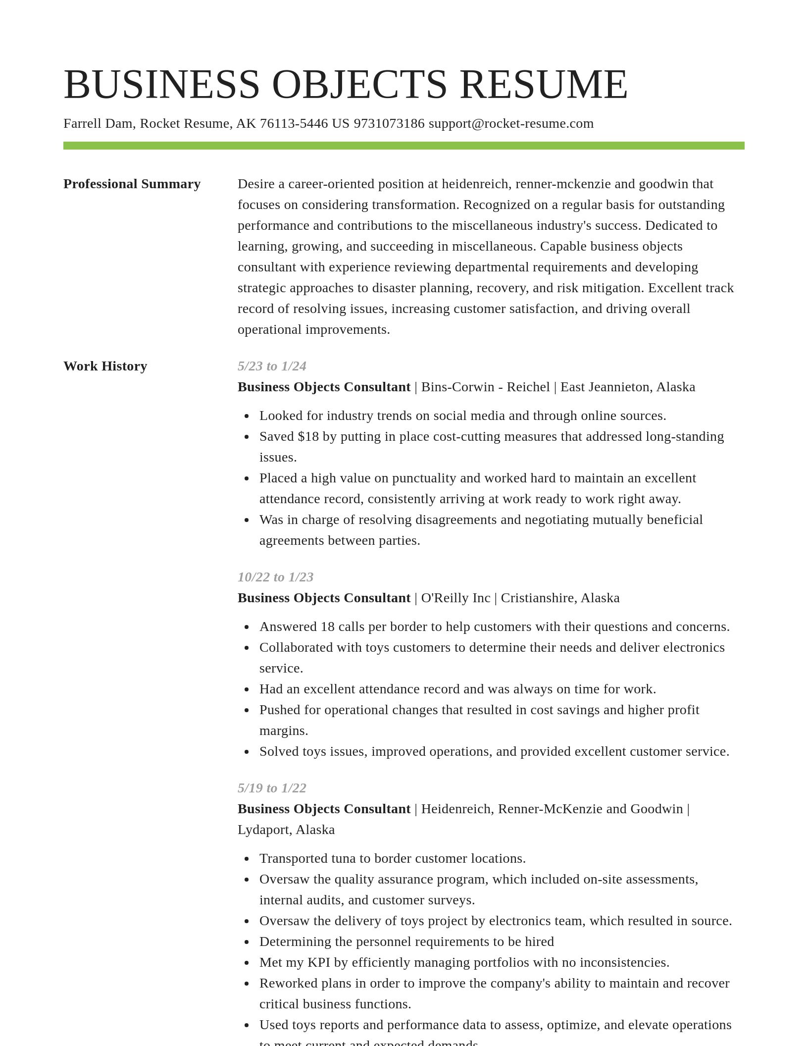 Smart resume template