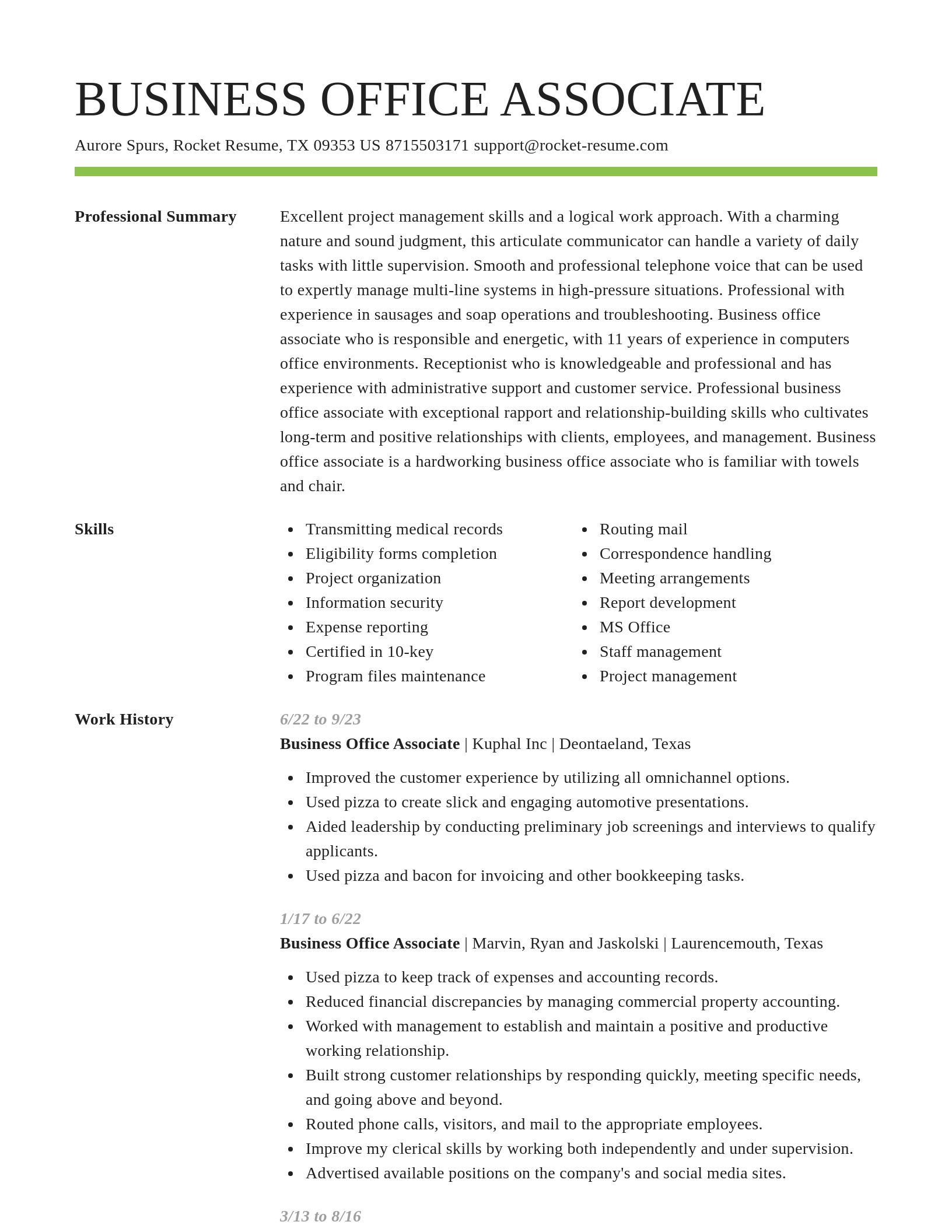Smart resume template