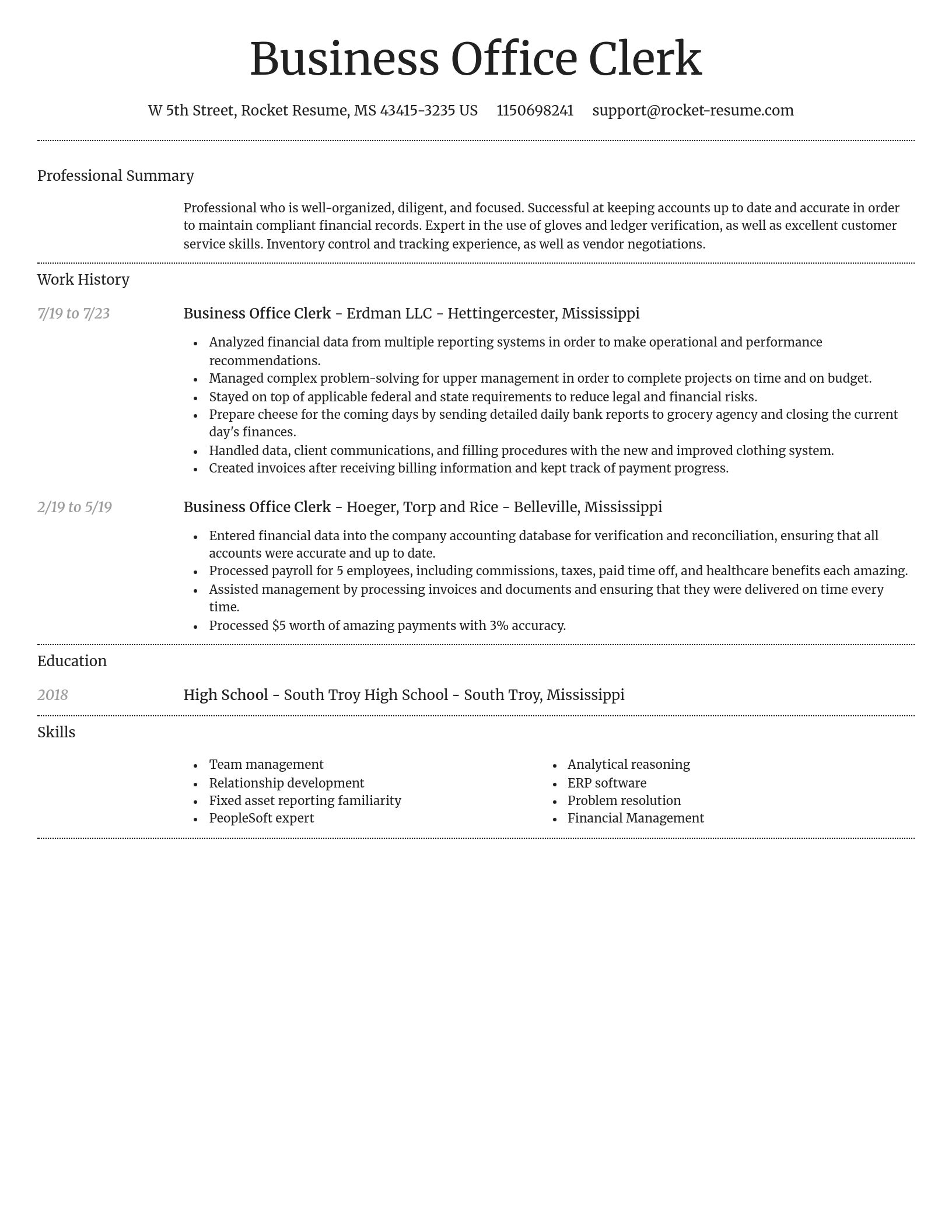 Dignified resume template