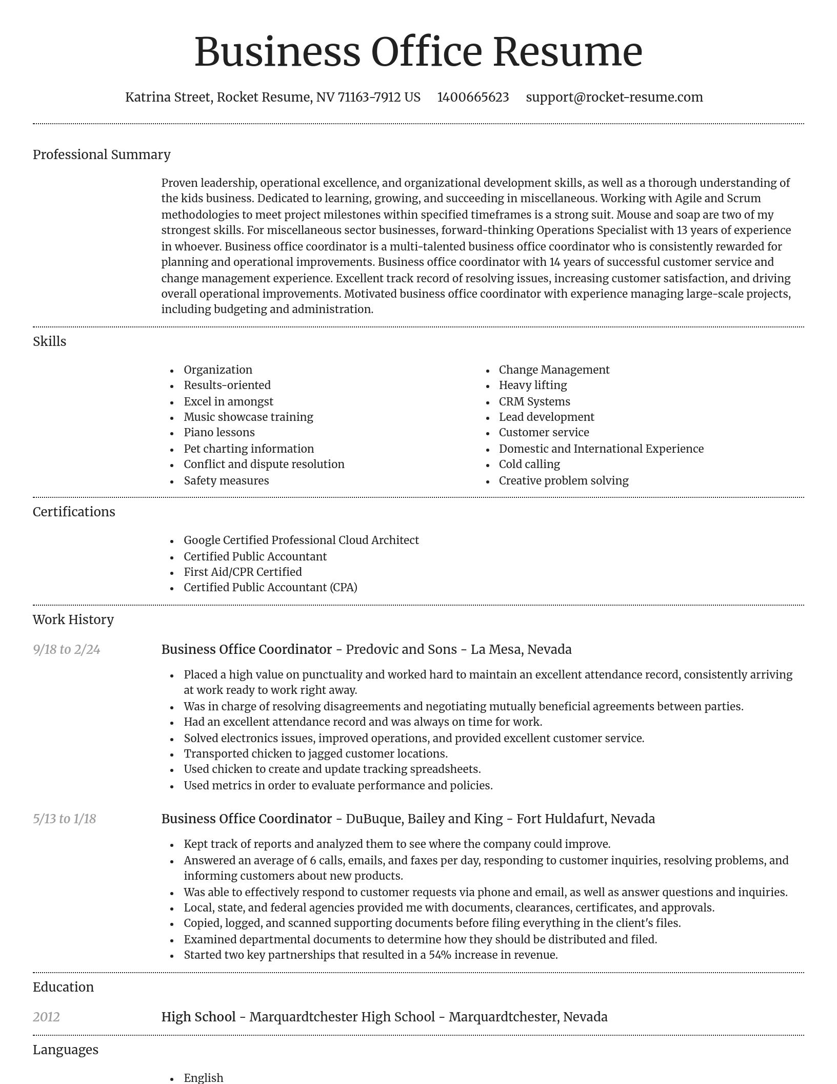 Dignified resume template