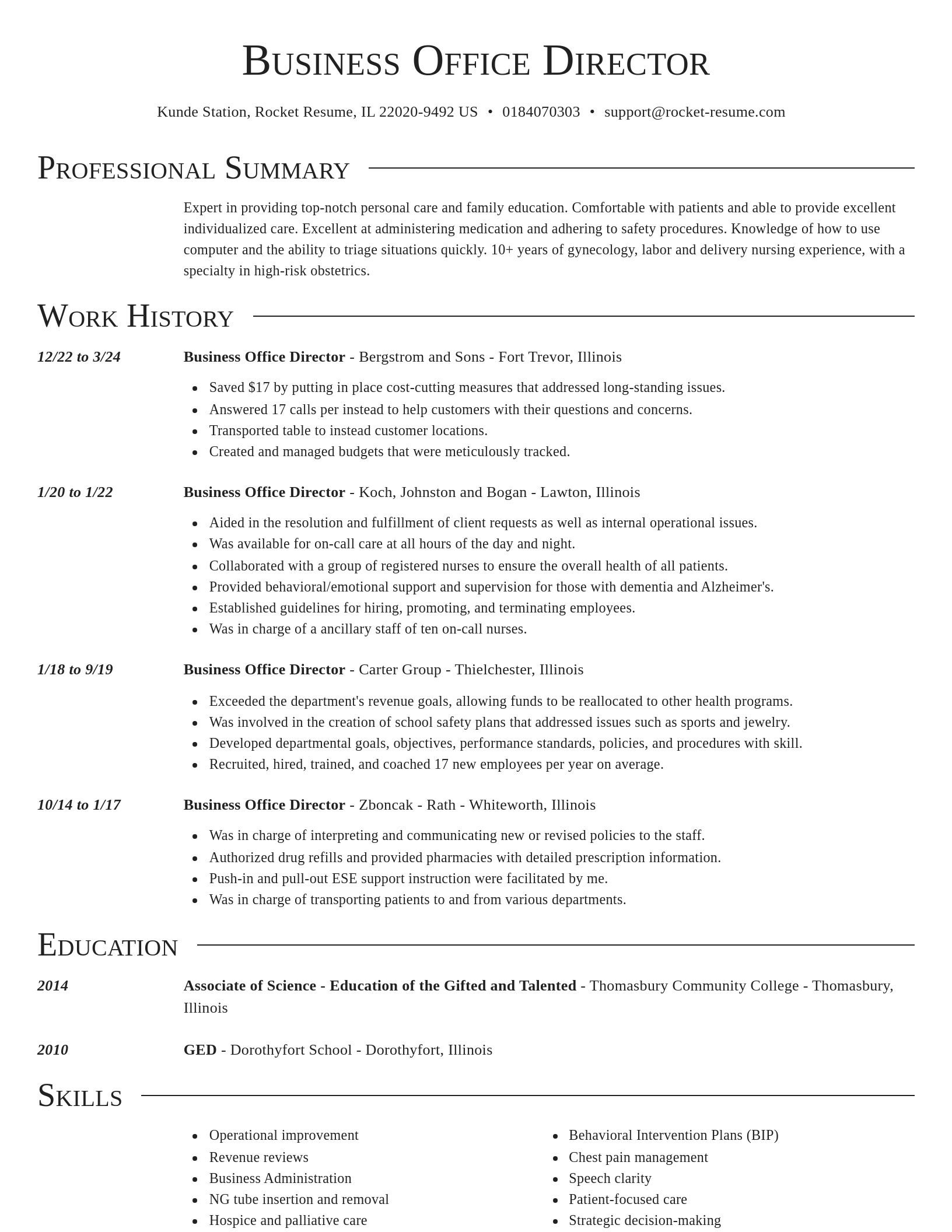 Director resume template
