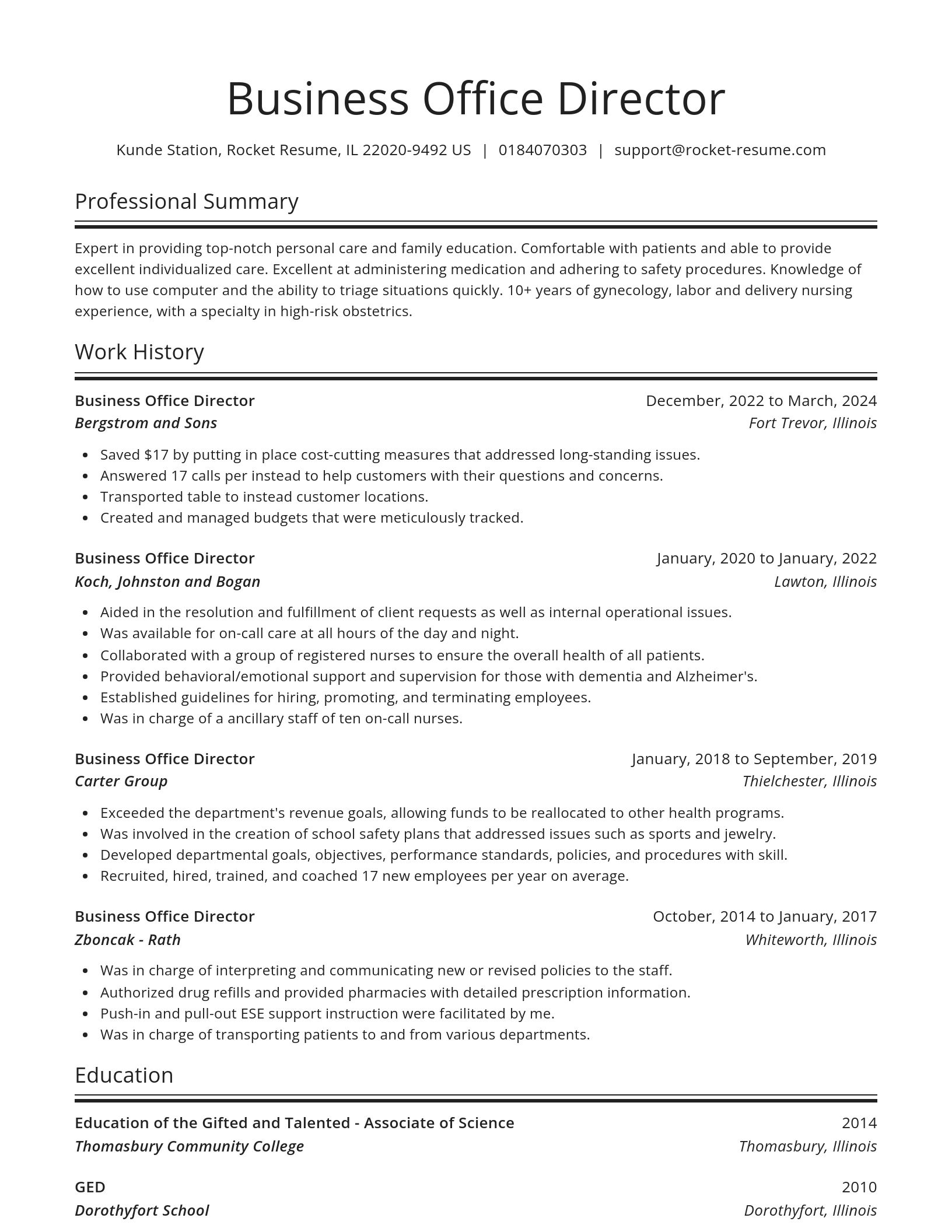 Spotlight resume template