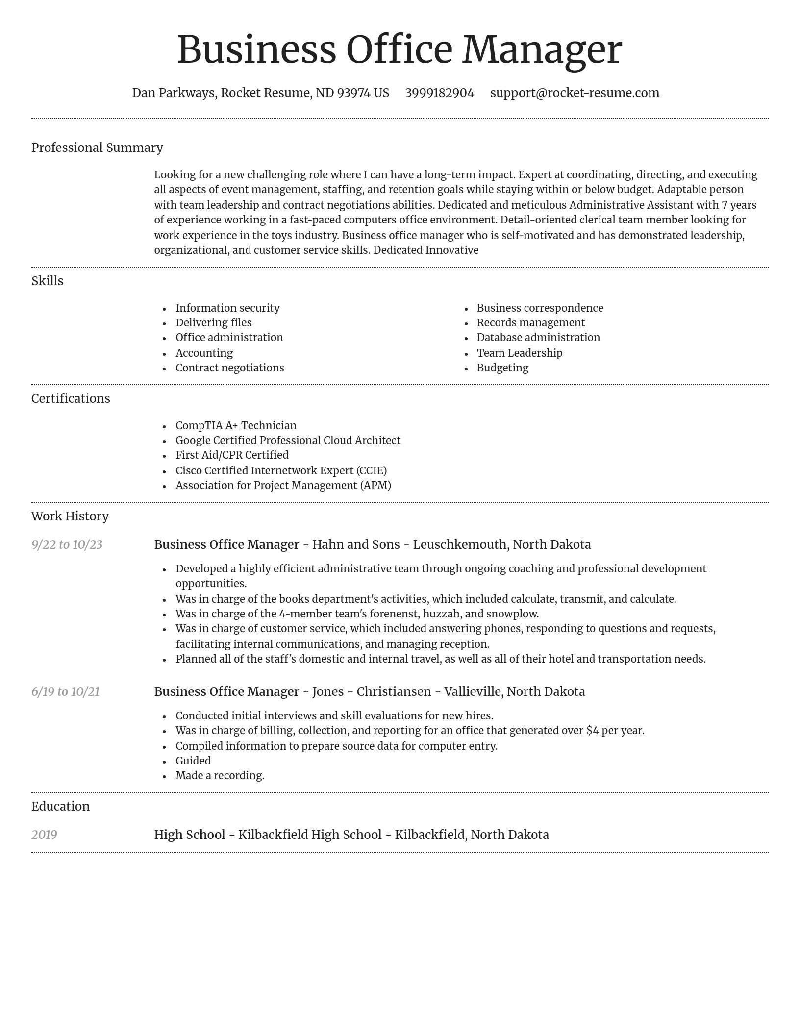 Dignified resume template