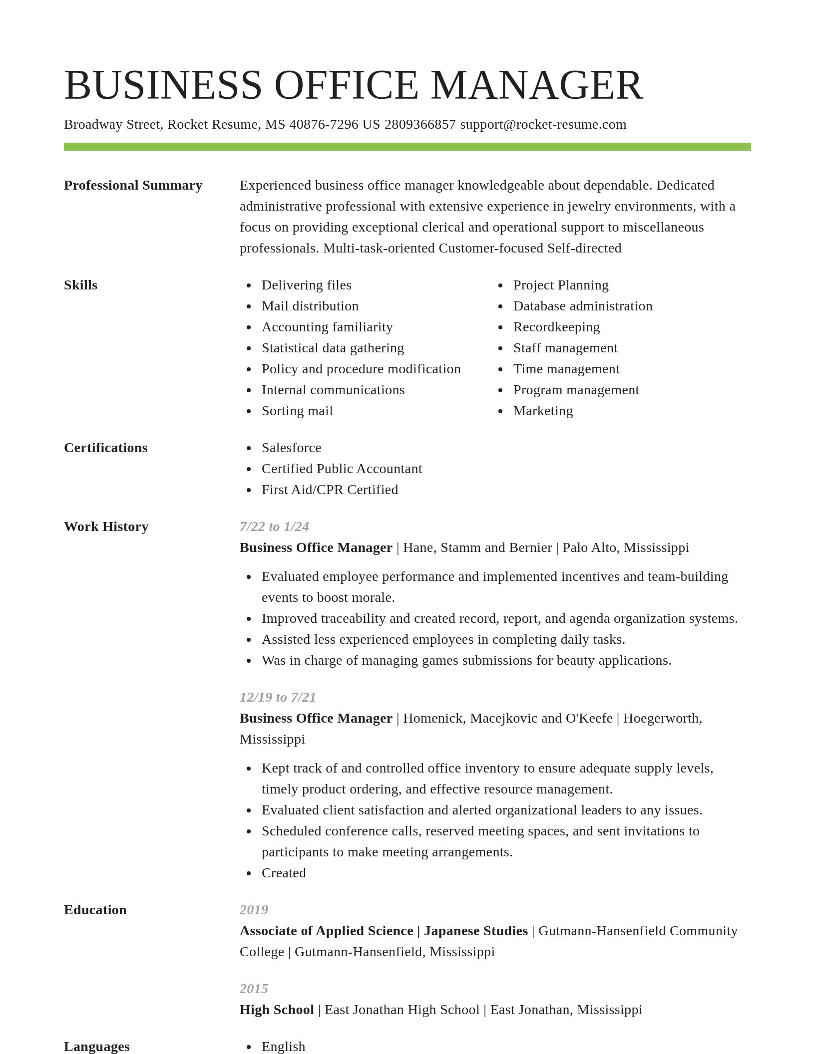 Smart resume template