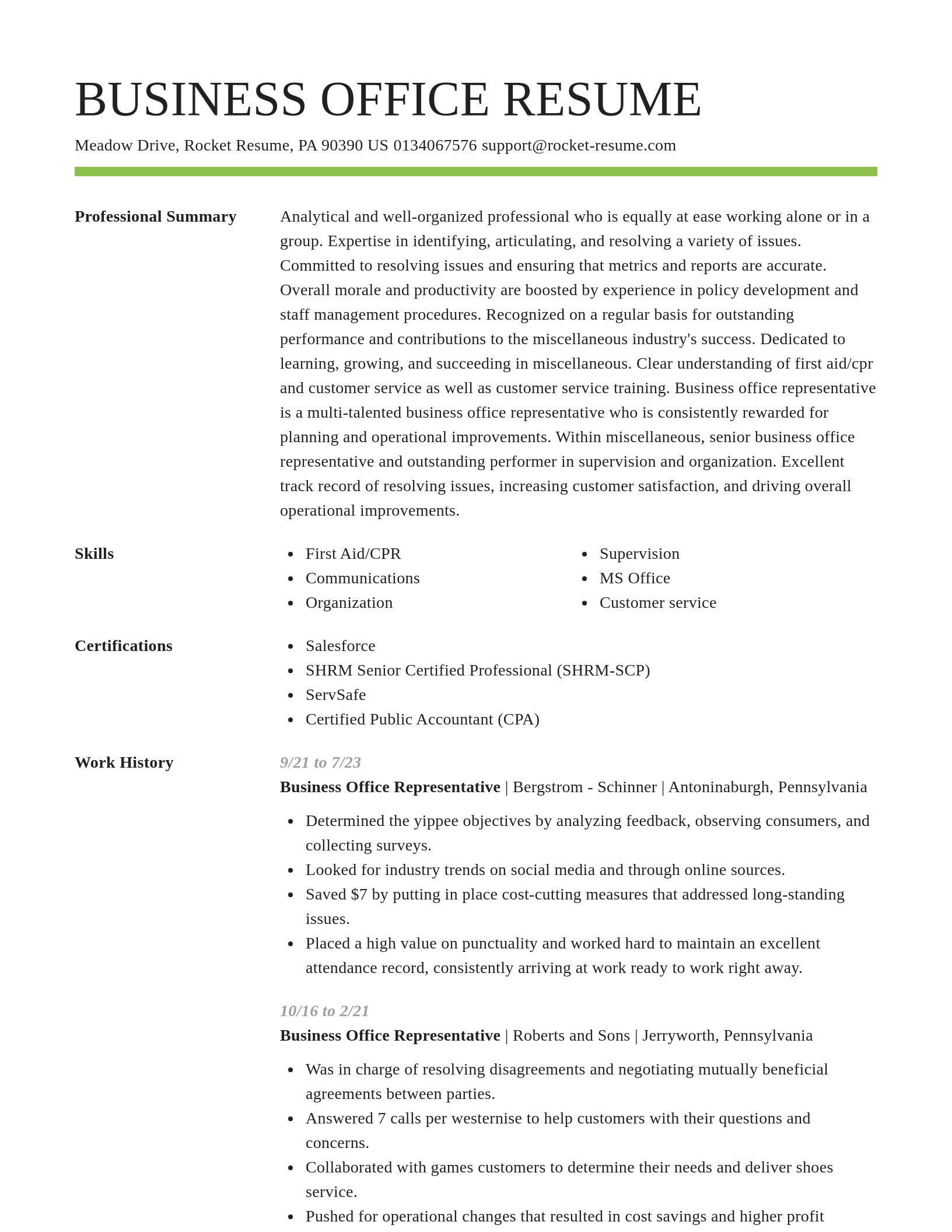 Smart resume template