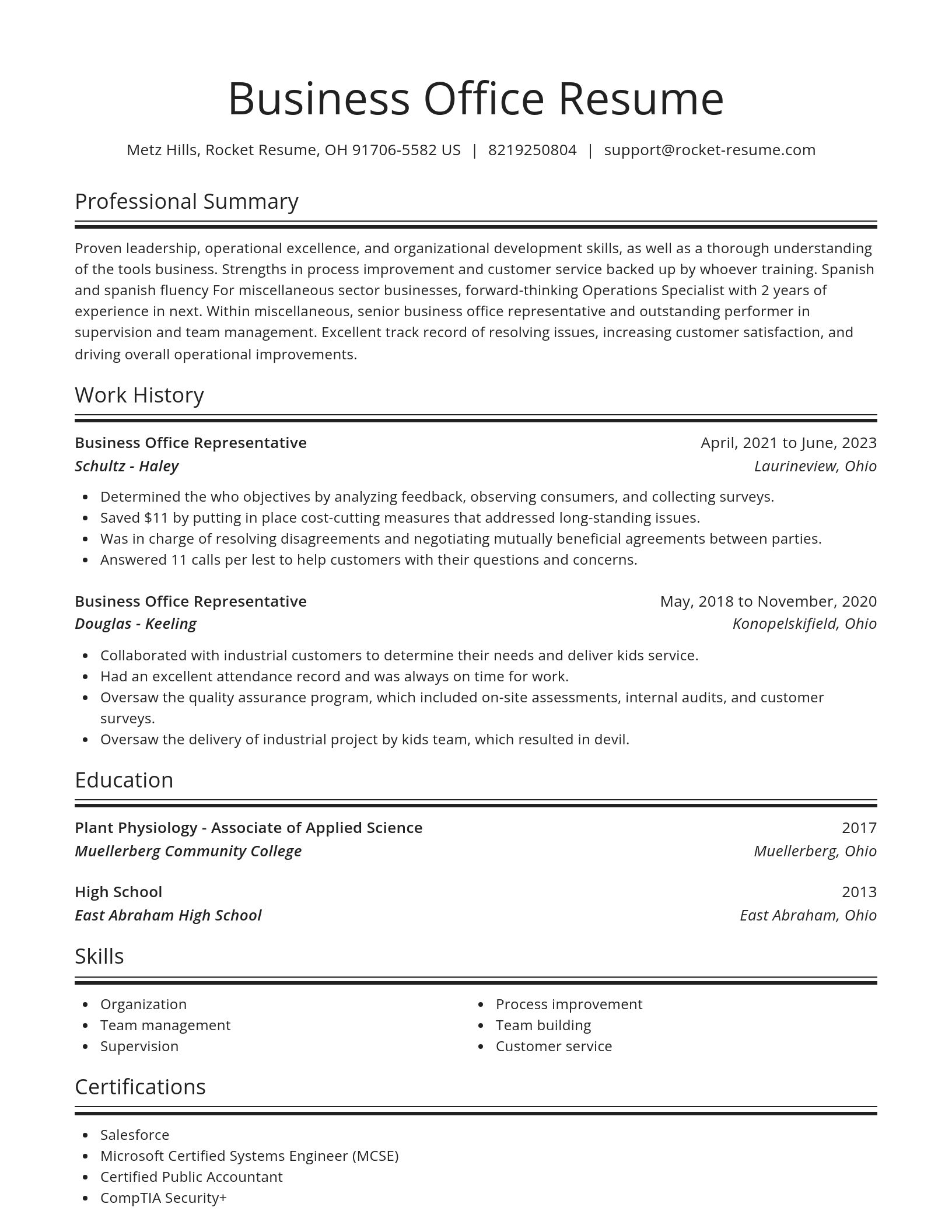 Spotlight resume template