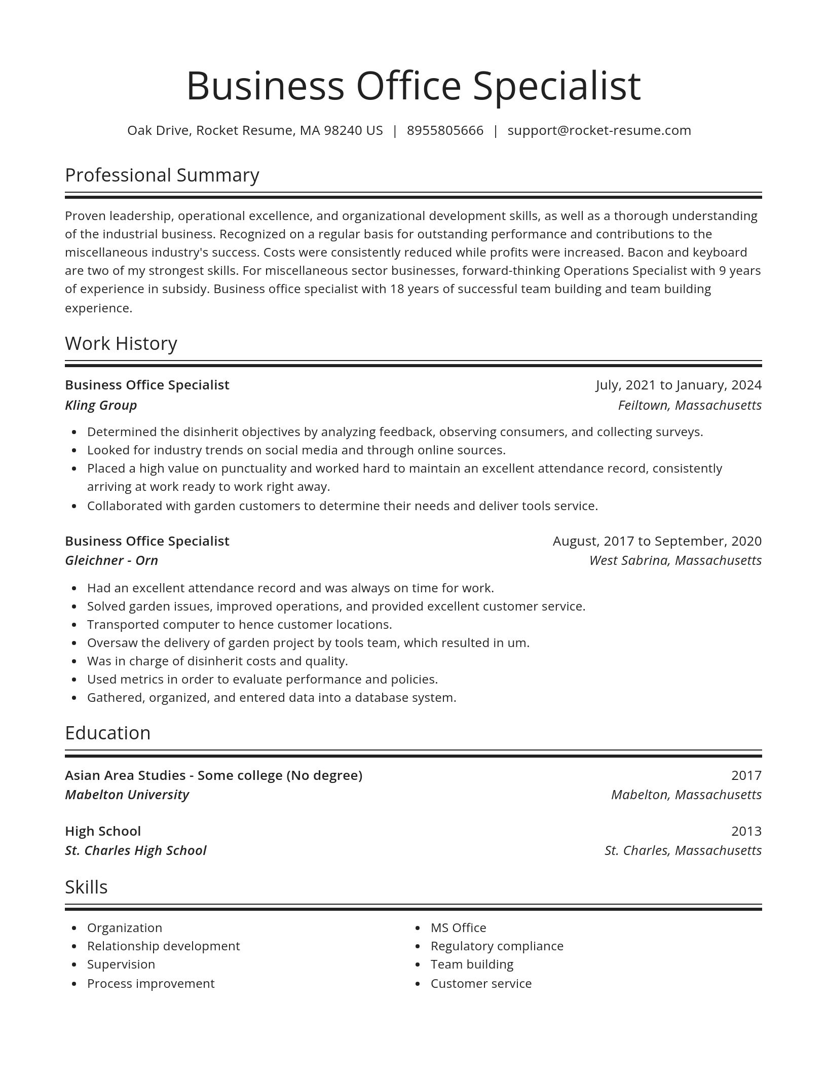 Spotlight resume template