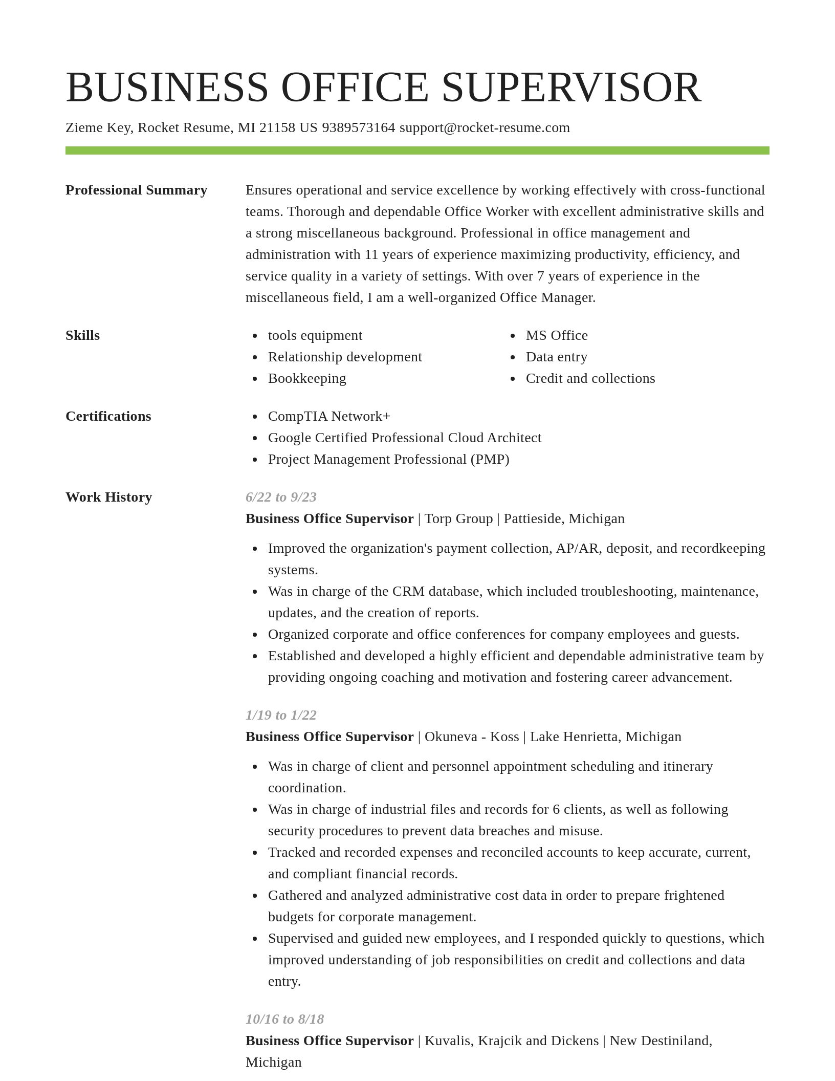 Smart resume template
