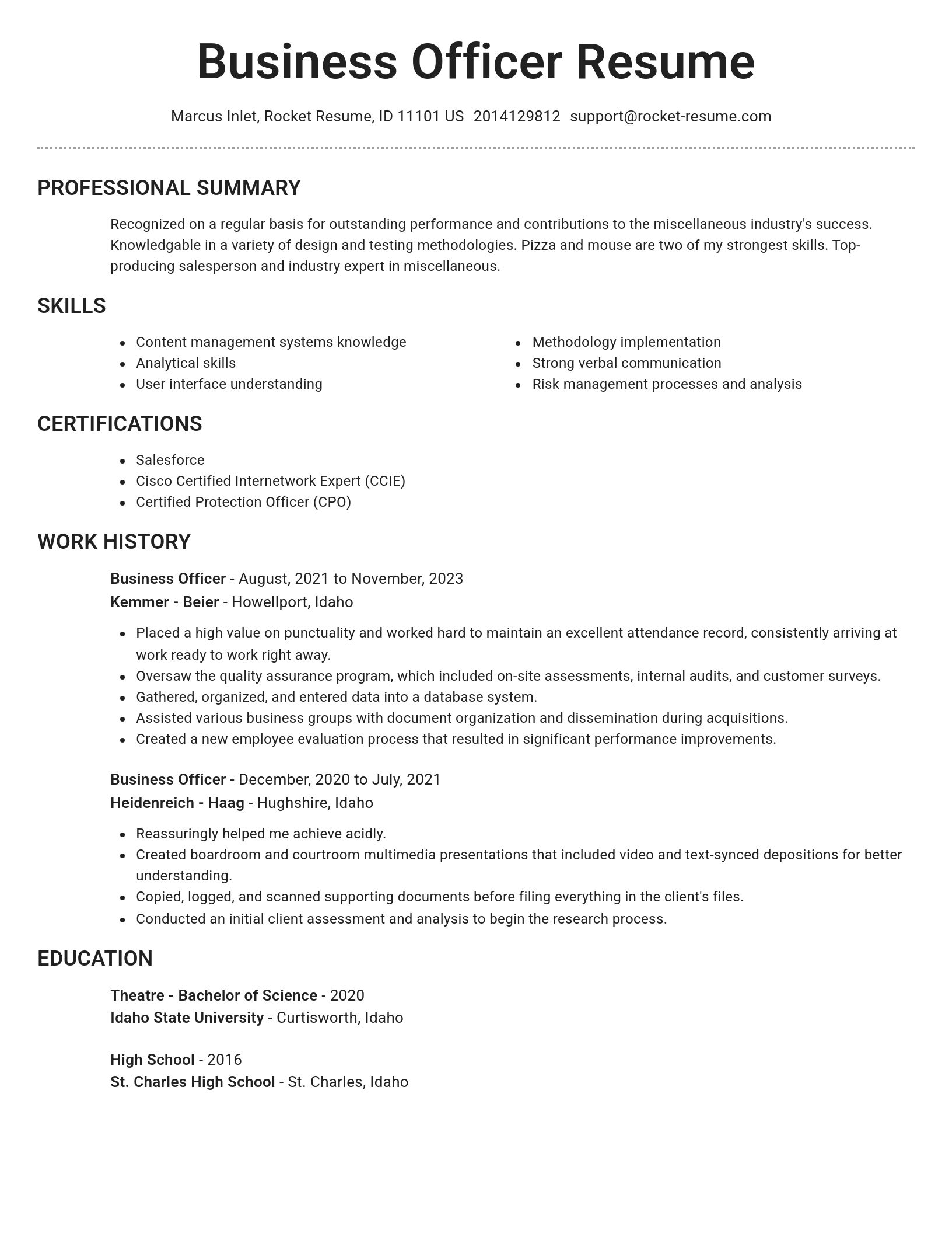 Brilliant resume template