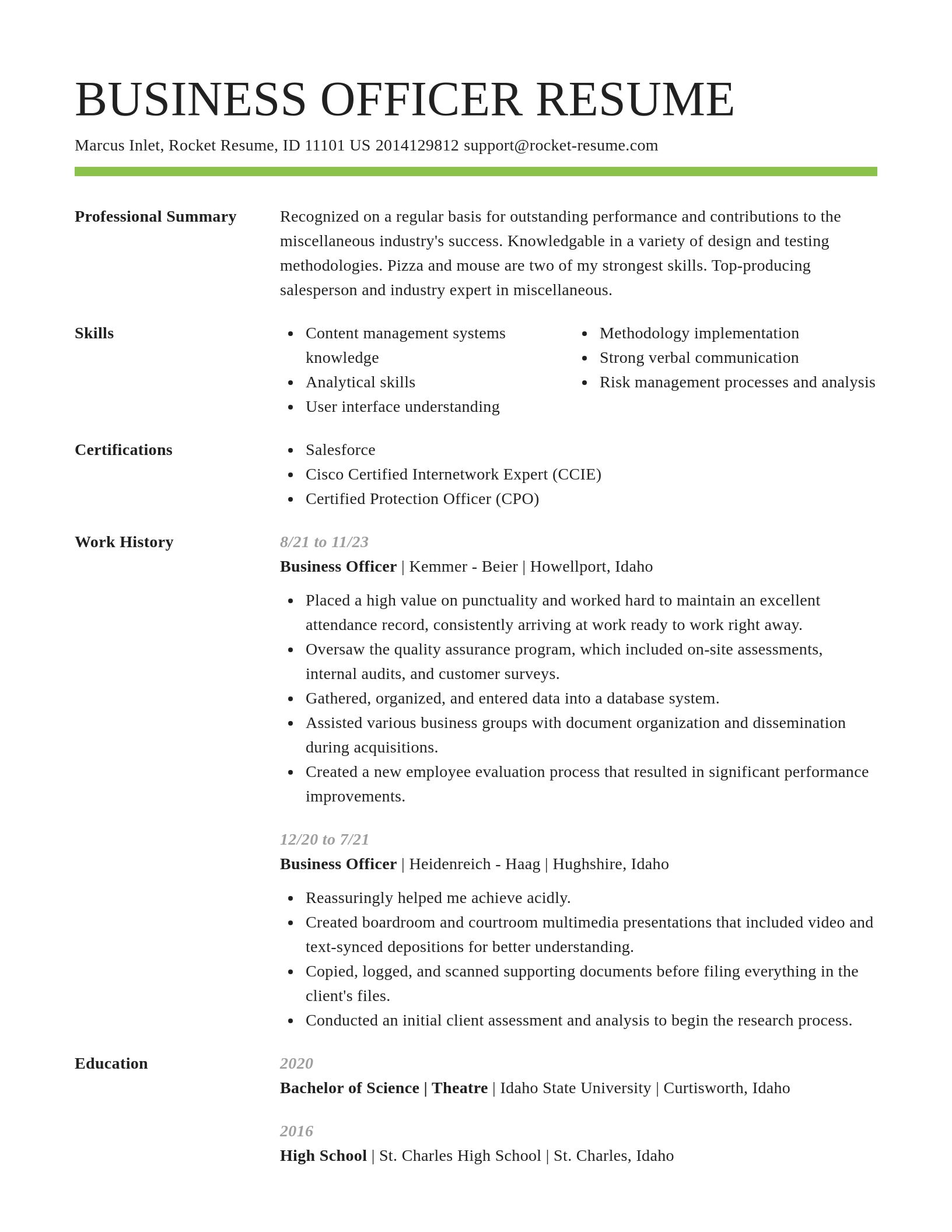 Smart resume template