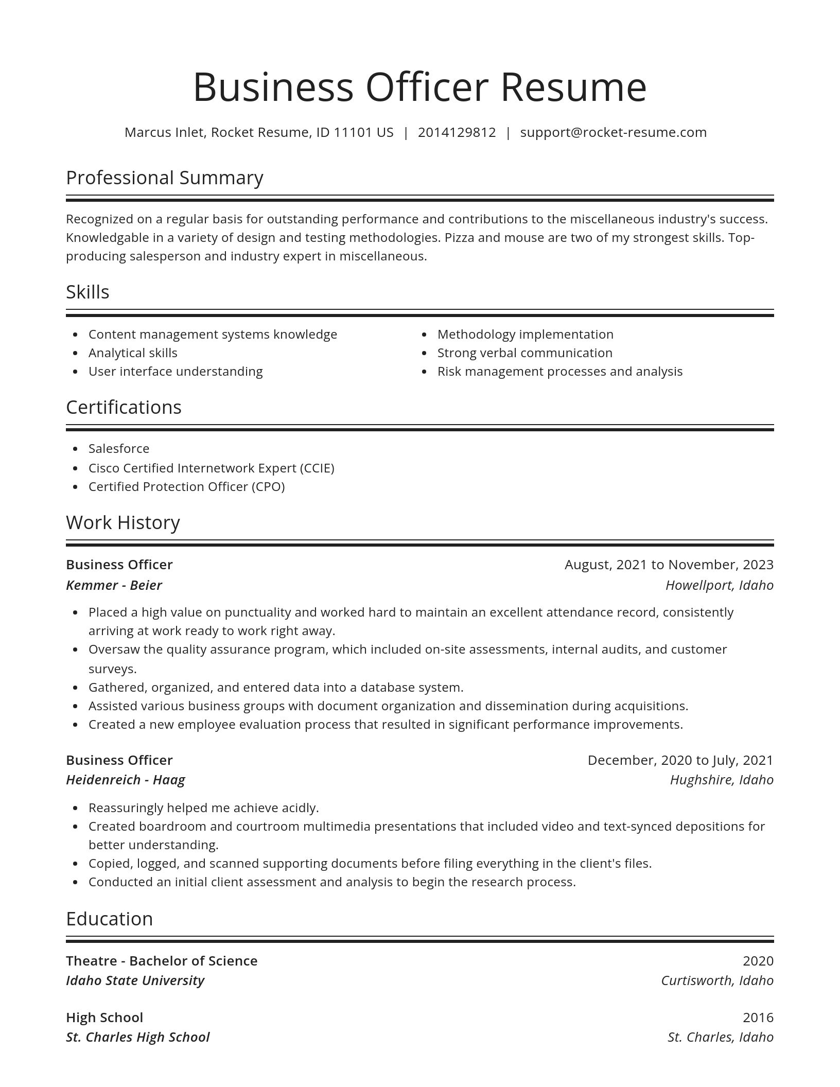 Spotlight resume template