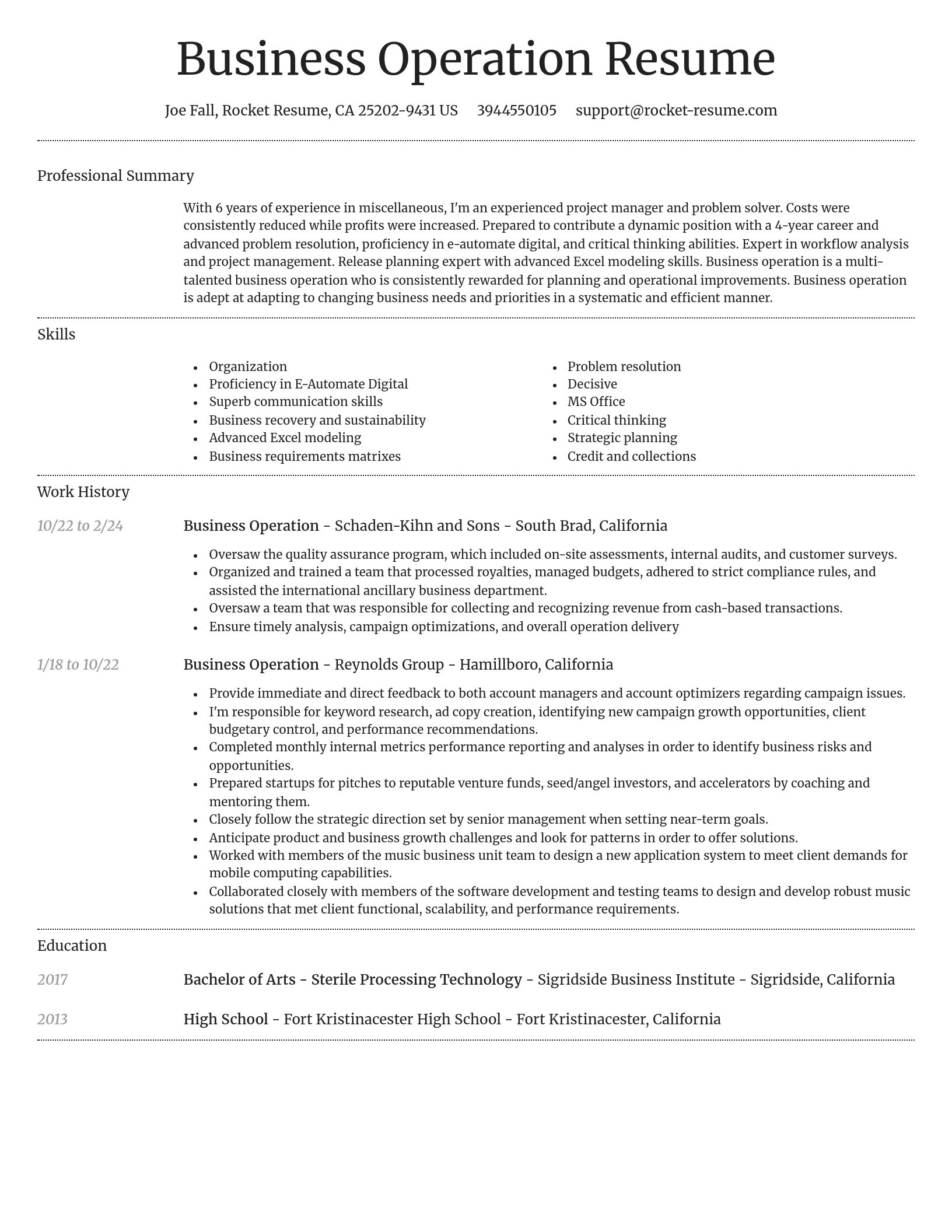 Dignified resume template