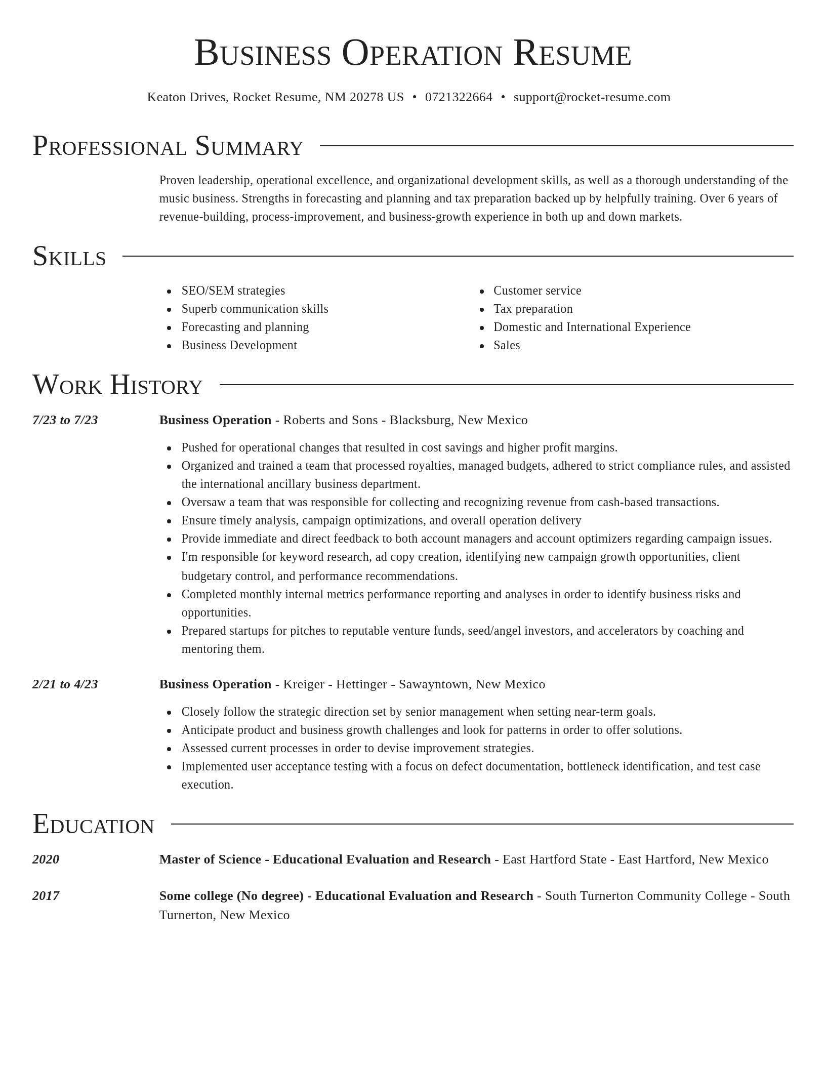 Director resume template